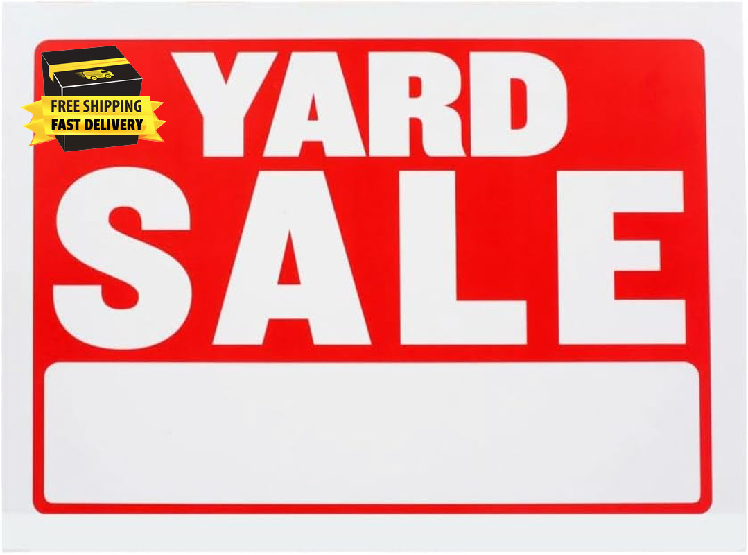 Yard Sale Sign 9”L X12&Prime;W Plastic Signs for Sale 4PC