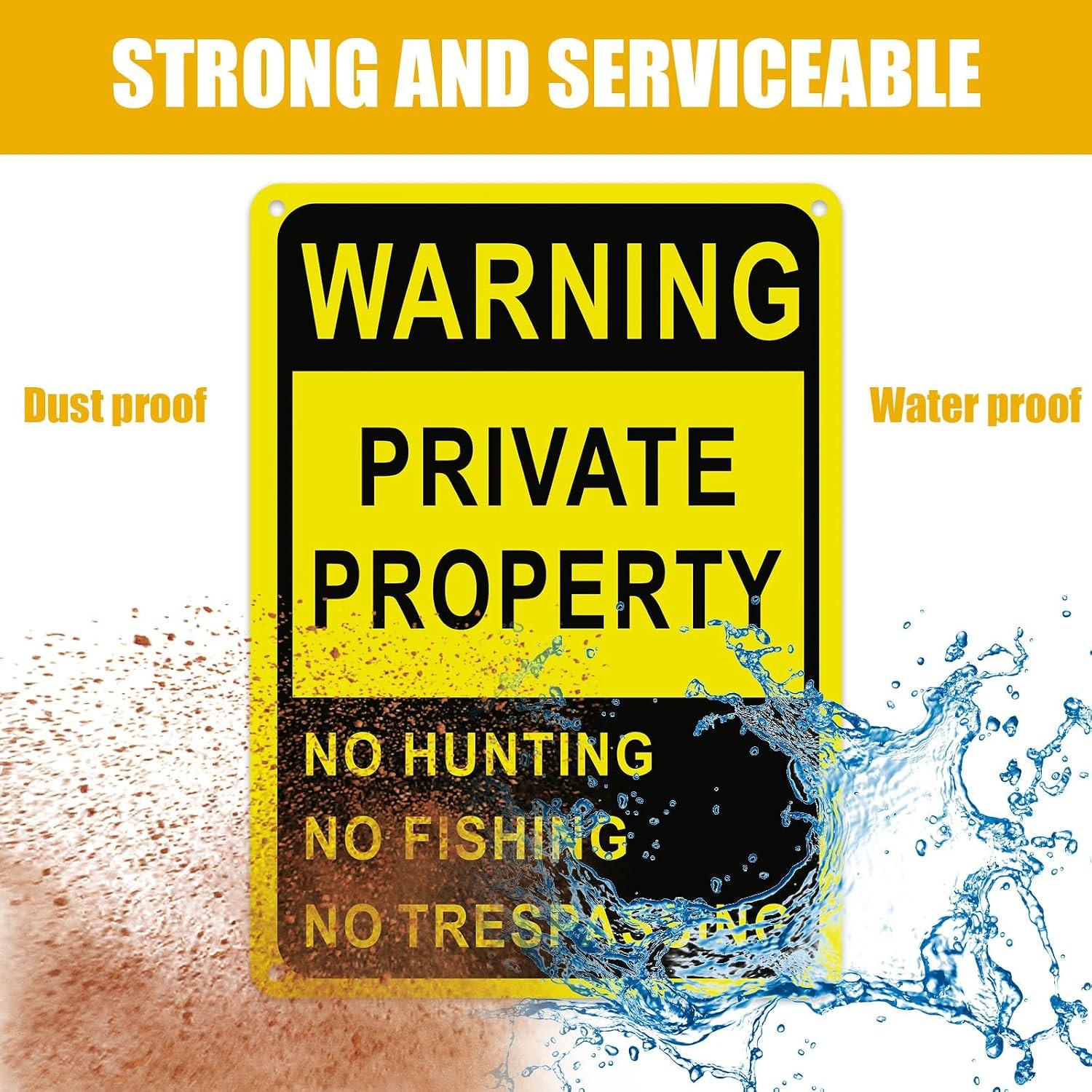 4 Pcs Posted No Trespassing Signs Private Property 10×7 Sign Reflective Aluminum