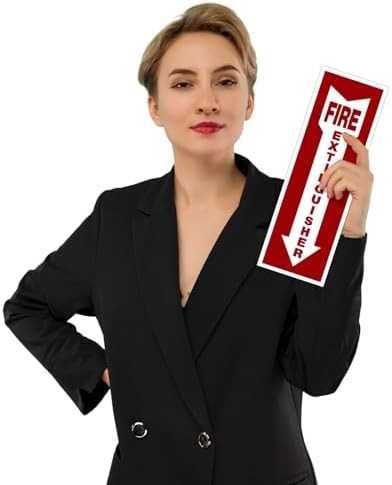 Fire Extinguisher Signs,Safety Sign Sticker glow in the dark 12 Pack 4&Prime; X 12&Prime; Du