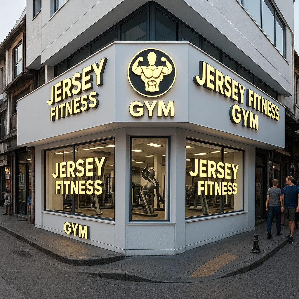 𝑵𝓙̶ Jersey Gym Custom 3D Channel Letters Illuminated & Non-Illuminated