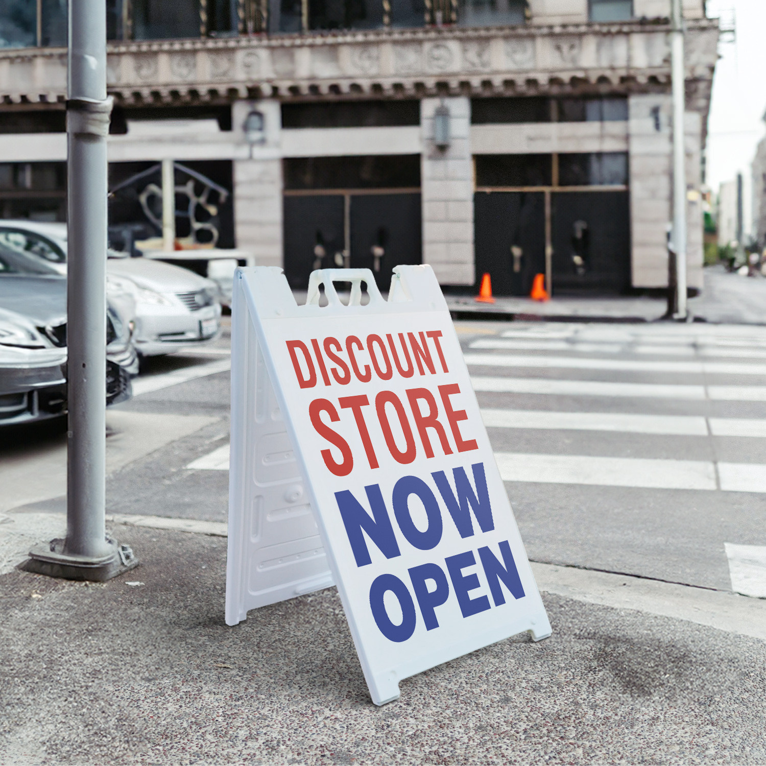 Discount Store Now Open Heavy Duty A-Frame Sidewalk Sign Affordable Shopping