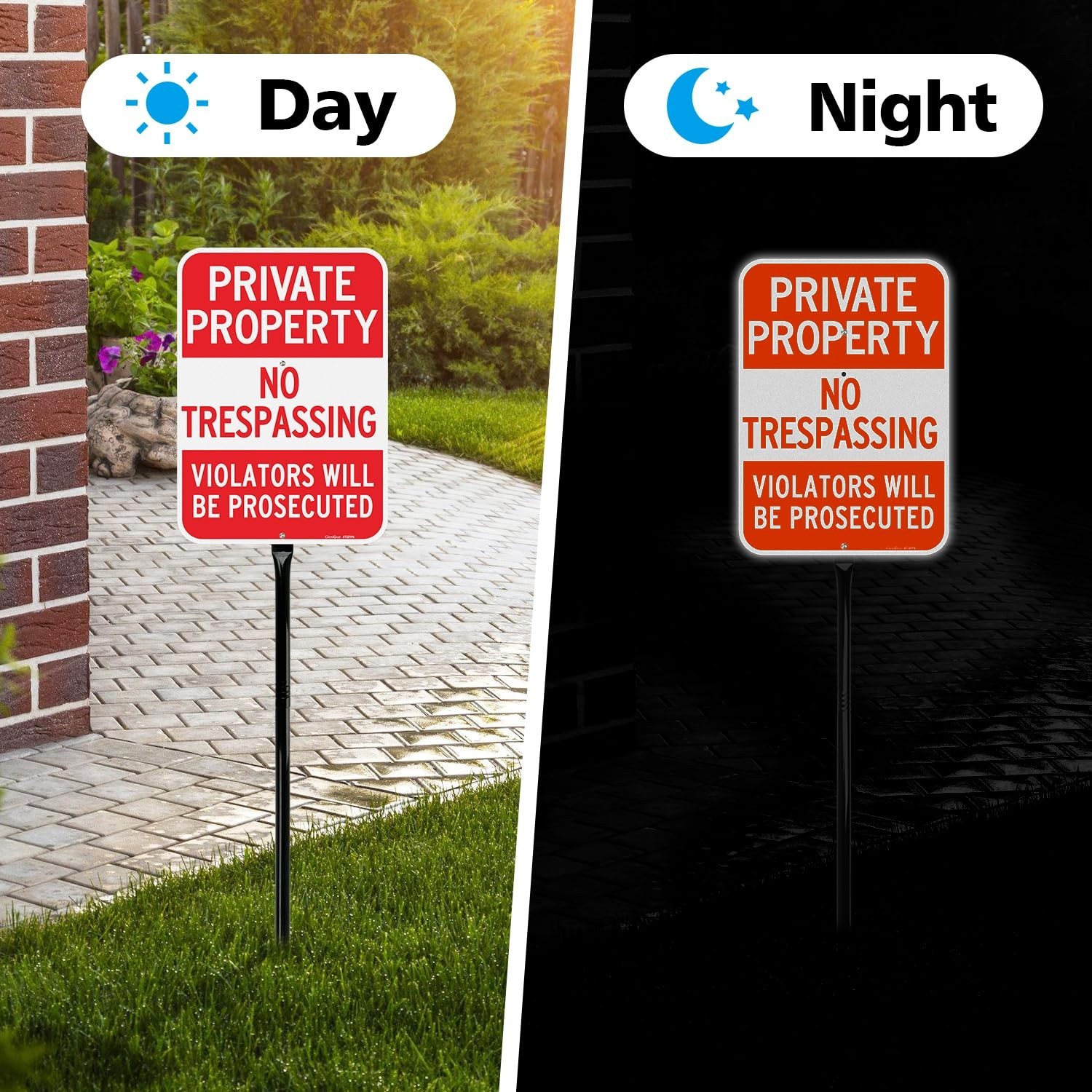 GicnKeuz Large No Trespassing Signs Private Property Sign with 36&Prime; Heavy Duty…