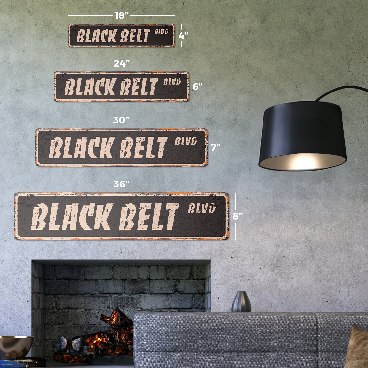 BLACK BELT Vintage Street Sign Metal Plastic karate tae kwon do martial