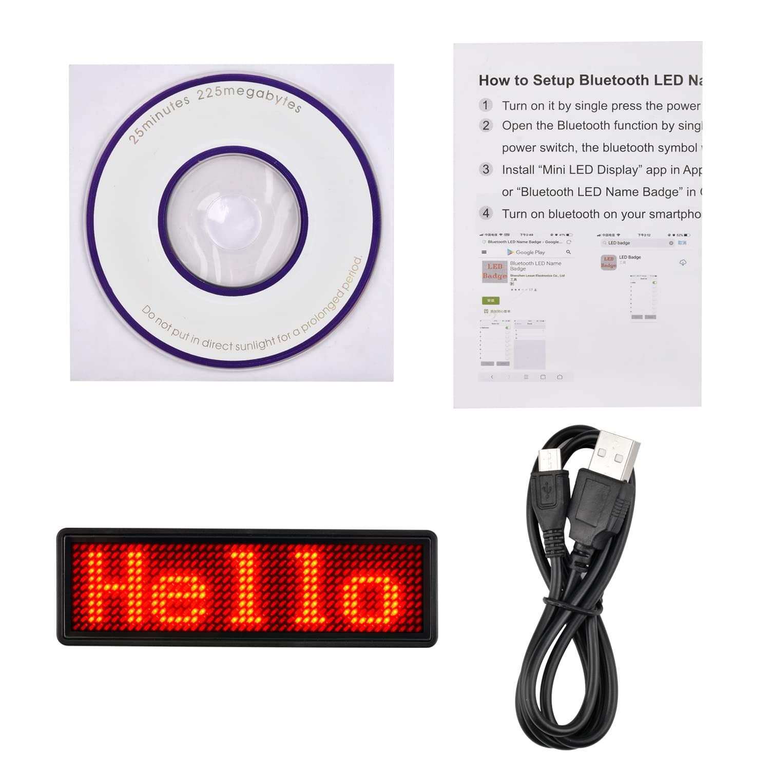 LED Name Tag, Rechargeable Wireless Bluetooth LED Name Badge Reuseable Price …