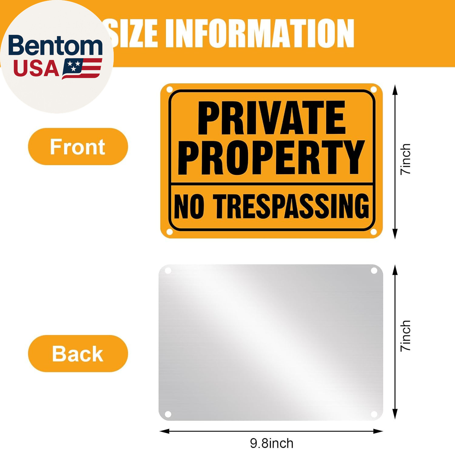 12Pcs No Trespassing Private Property Signs Metal Reflective Aluminum No Trespas