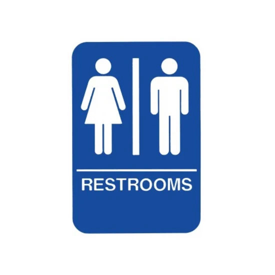 Don-Jo HS-9070-03 Unisex Mens Womens Restroom Sign Braille A.D.A Blue
