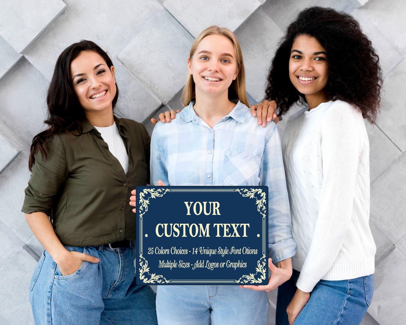 Custom Aluminum Sign Customized Your Own Text, Image, Logo, Choice Colors & Font