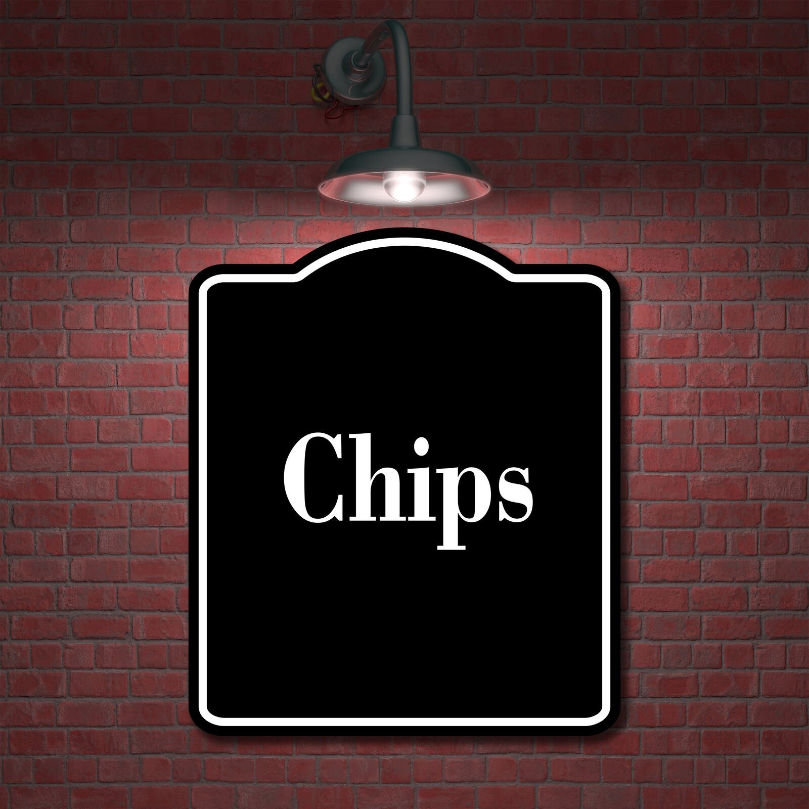 Chips BLACK Aluminum Composite Sign