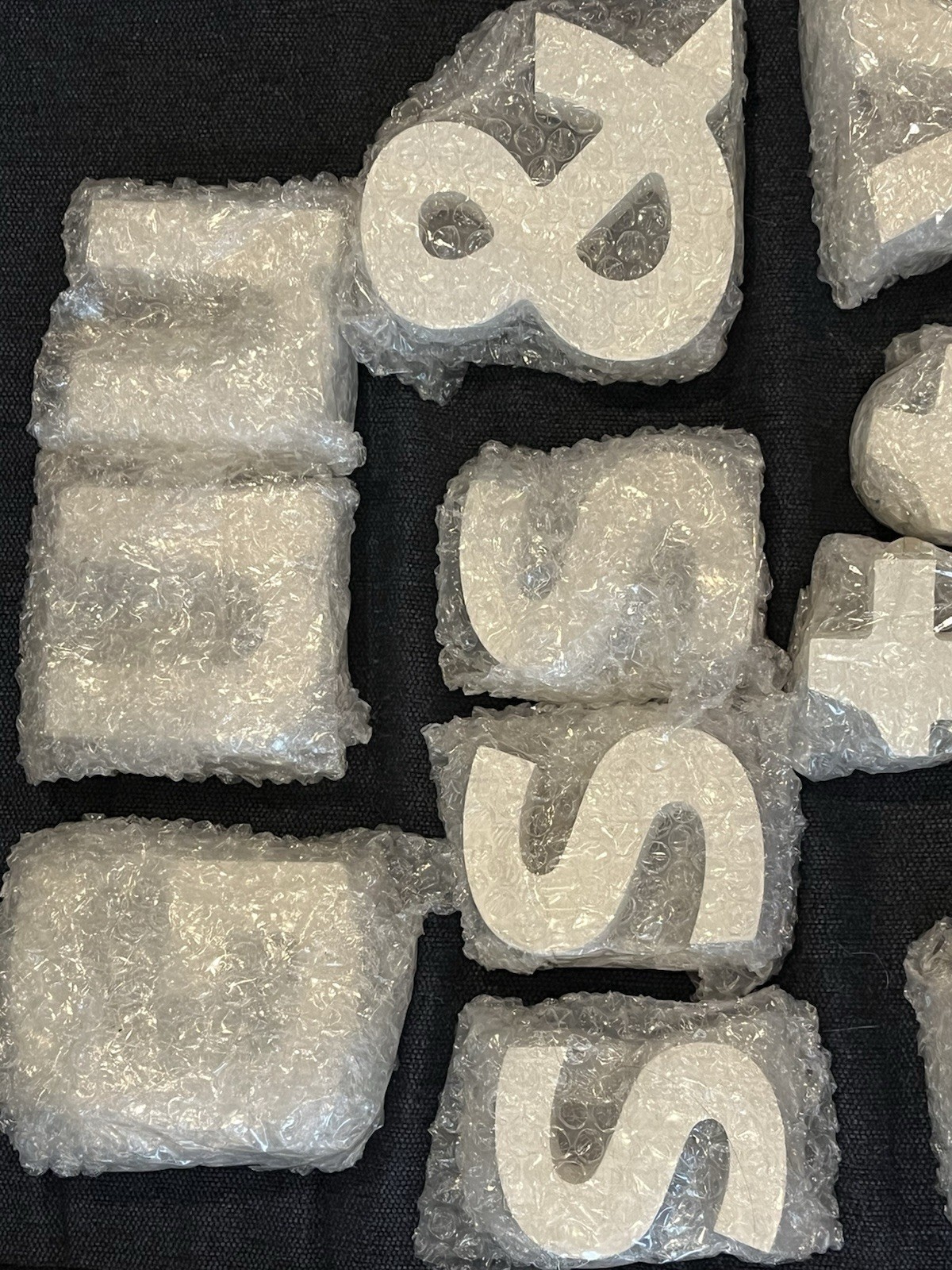 White 3D Marquee Graphic Sign Letters/Symbols Set with some of Mounting Hardware