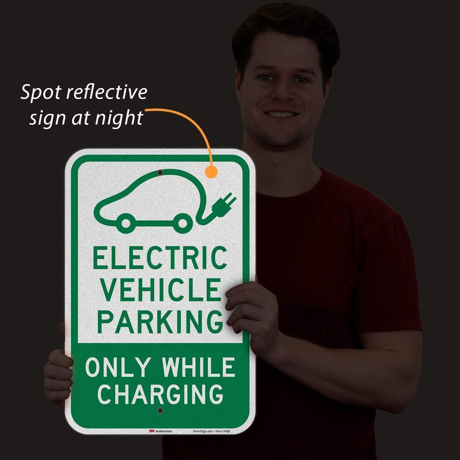 18 x 12 inch Electric Vehicle EV Parking – Only While Charging Metal Street Sign