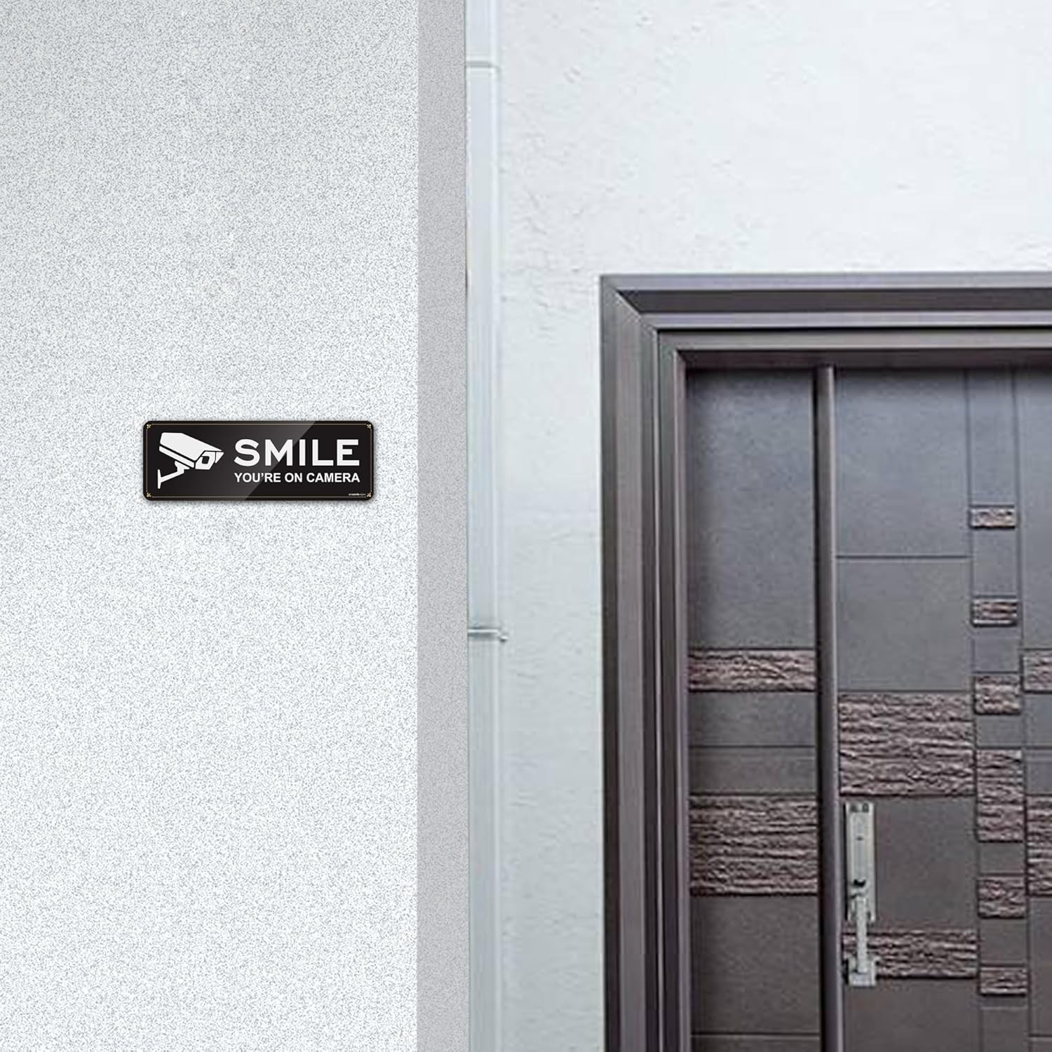 Smile Your on Camera Signs 4 Pack 9&Prime; X 3.1&Prime; Acrylic Camera Signs for Home Securi