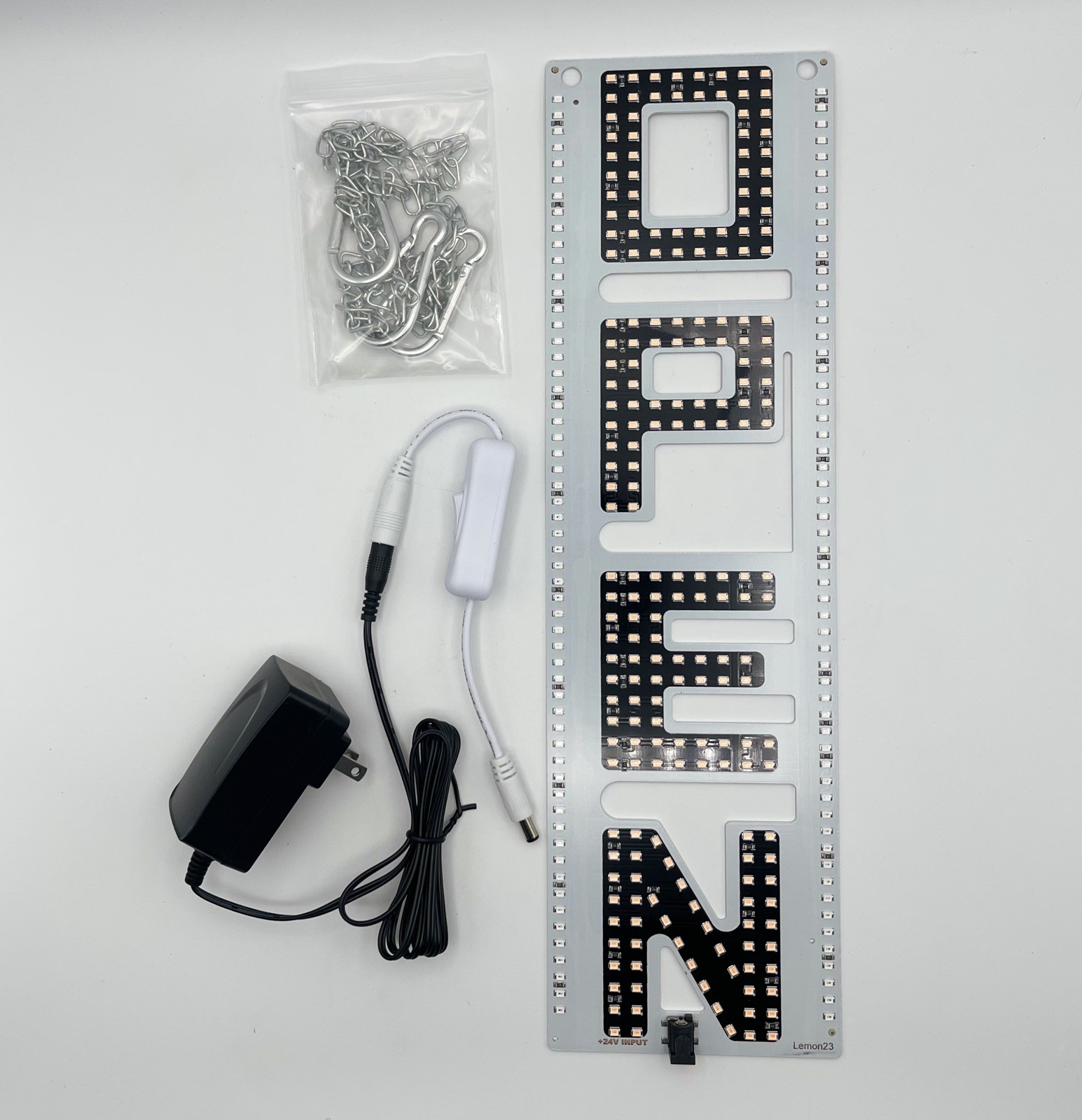 LED Open Sign Vertical Hanging Red and Blue LED Lights, LemonNova, Tested/Works