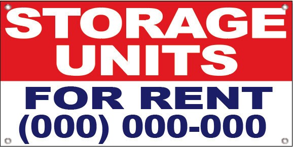 Custom STORAGE UNITS FOR RENT Vinyl Banner Sign With Grommets rwb, Various Sizes