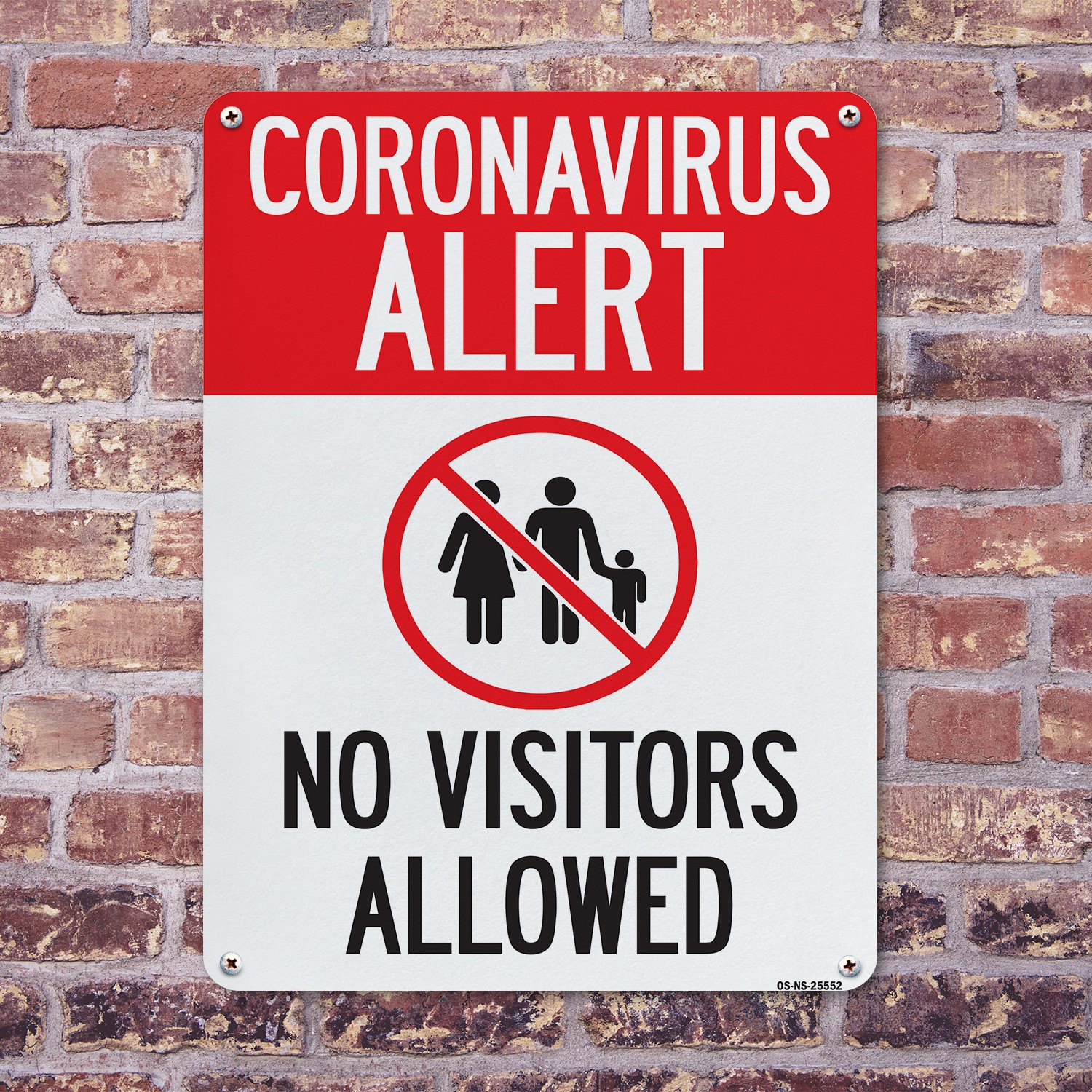 Coronavirus Alert No Visitors Allowed Public Safety Sign Or Decal – 5 or 10 Pack