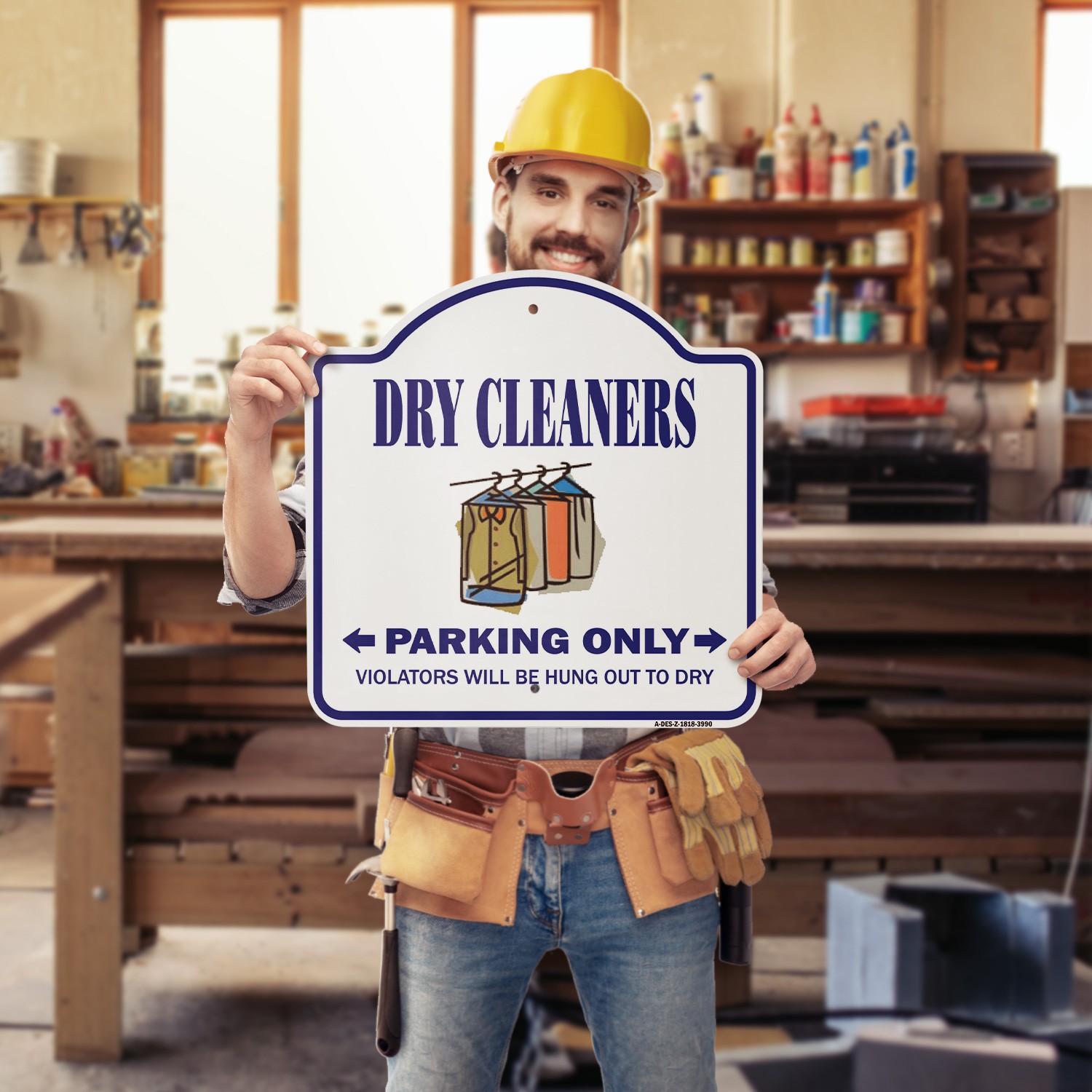 Dry Cleaners 18&Prime; X 18&Prime; Heavy-Gauge Aluminum Architectural Sign