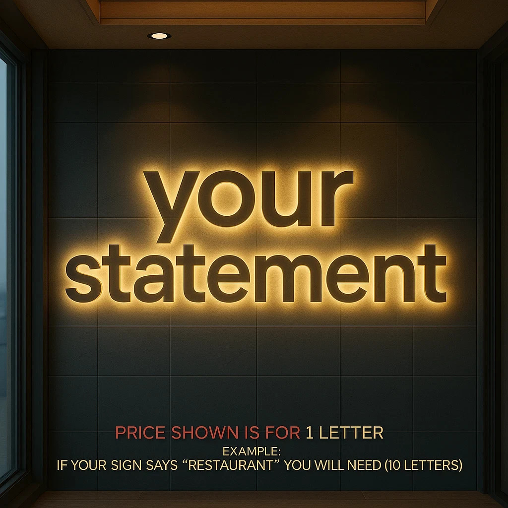 𝑵𝓙̶ Your Statement Custom 3D Channel Letters Illuminated & Non-Illuminated