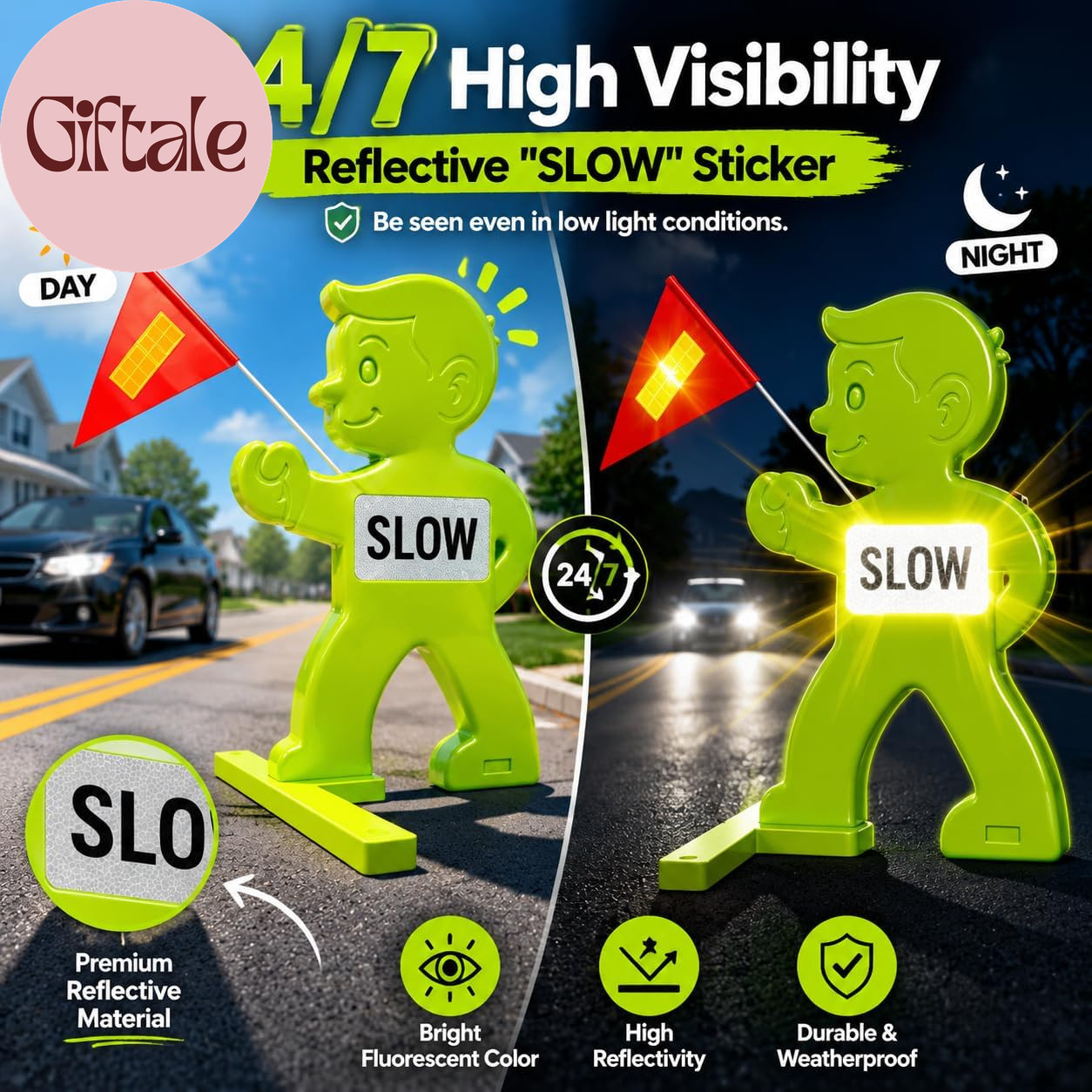 Slow Children at Play Safety Sign, 31 Inch | Reflective Flag