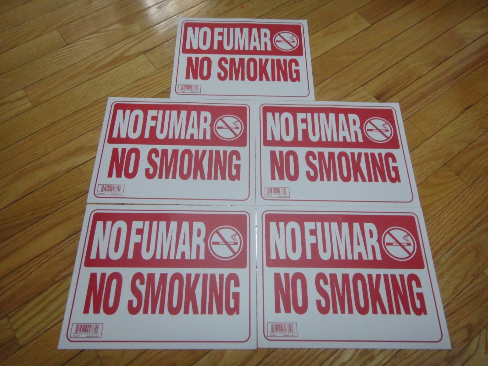 5 Pcs Flexible Plastic  » No Smoking No Fumar » Sign 9 x 12 Inch S15 US Seller