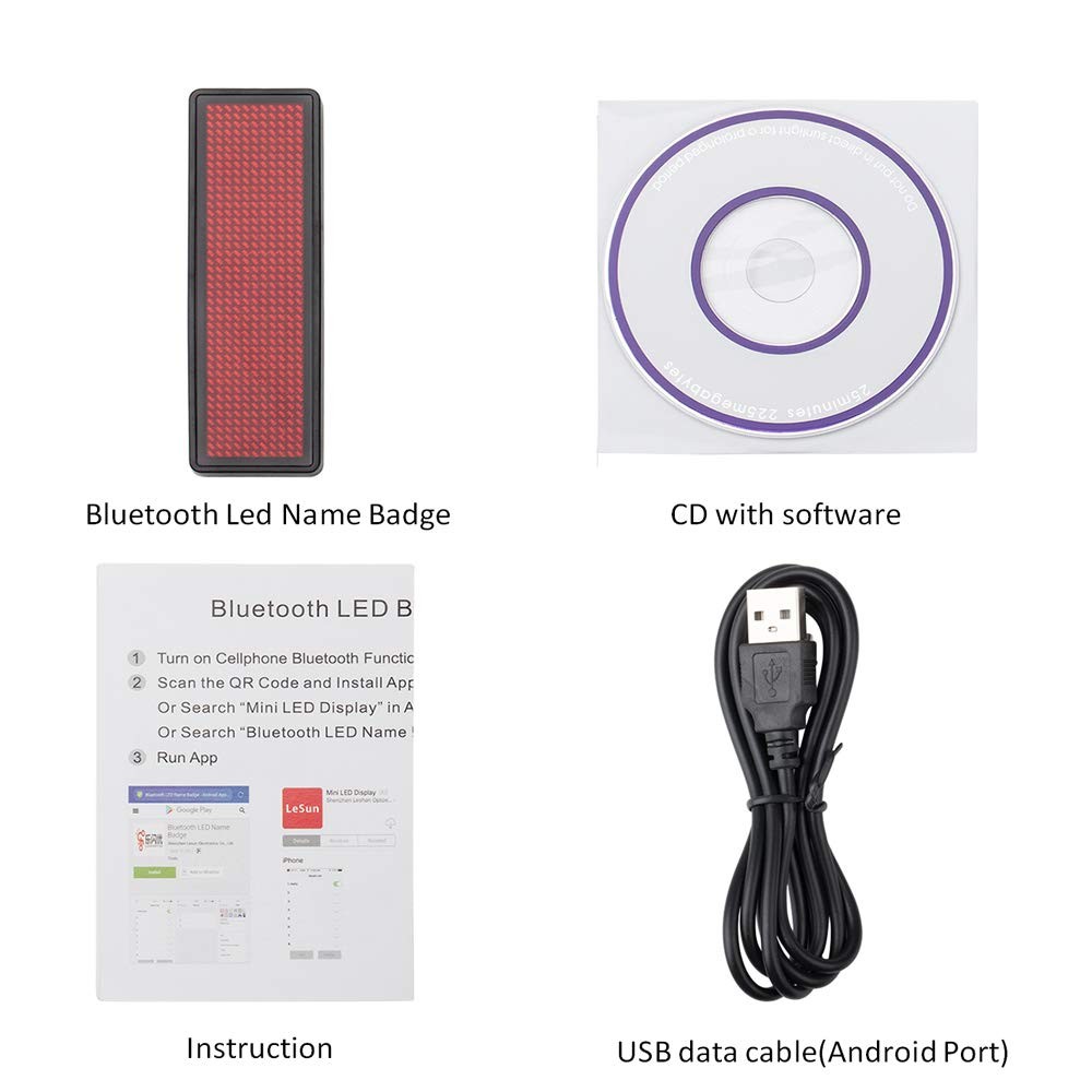 Red Name Tag, Rechargeable Wireless Bluetooth Name Reuseable Price Tag 44×11 …