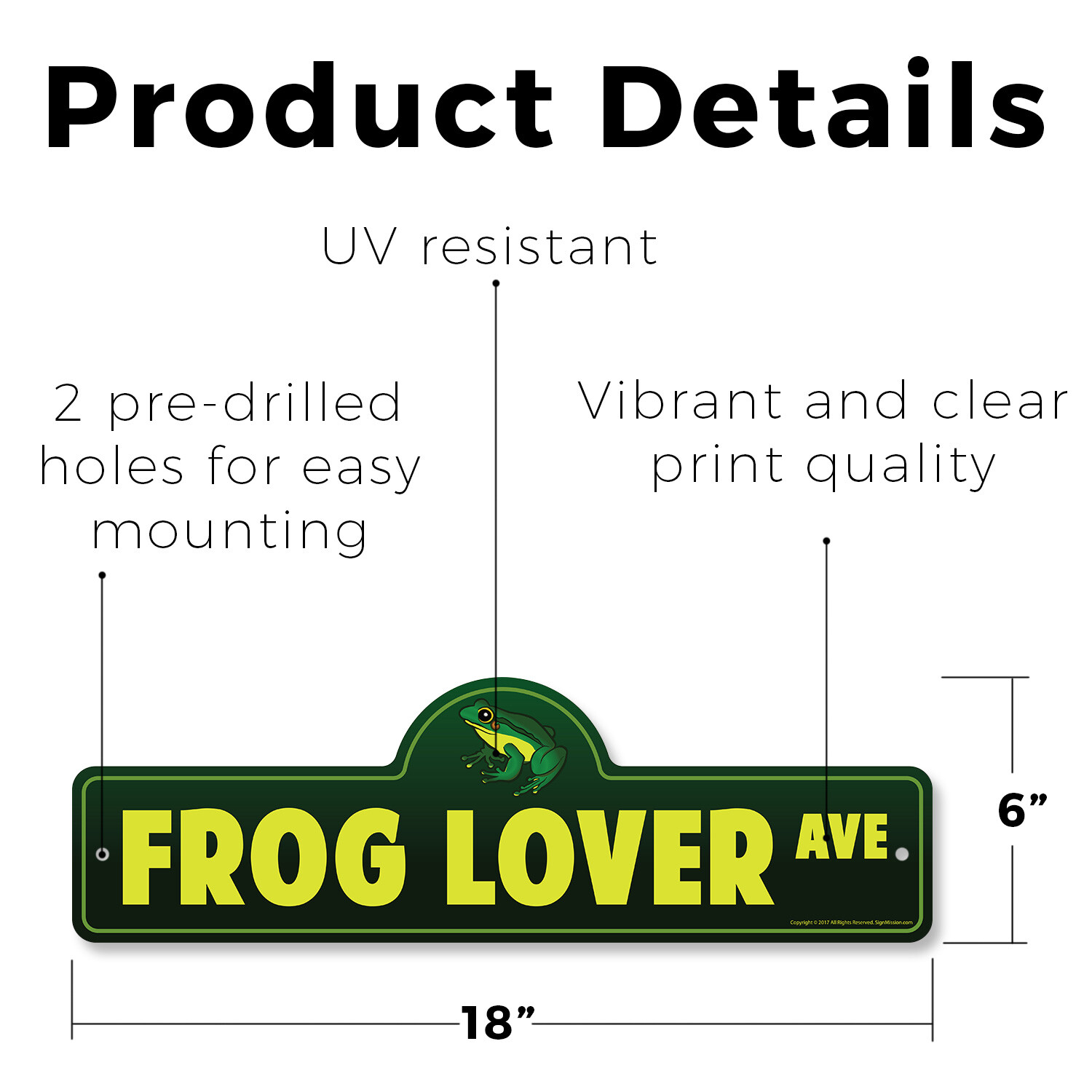 Frog Lover (3 Pack) Plastic Street Sign Crossing Warning Vintage Rustic Beware