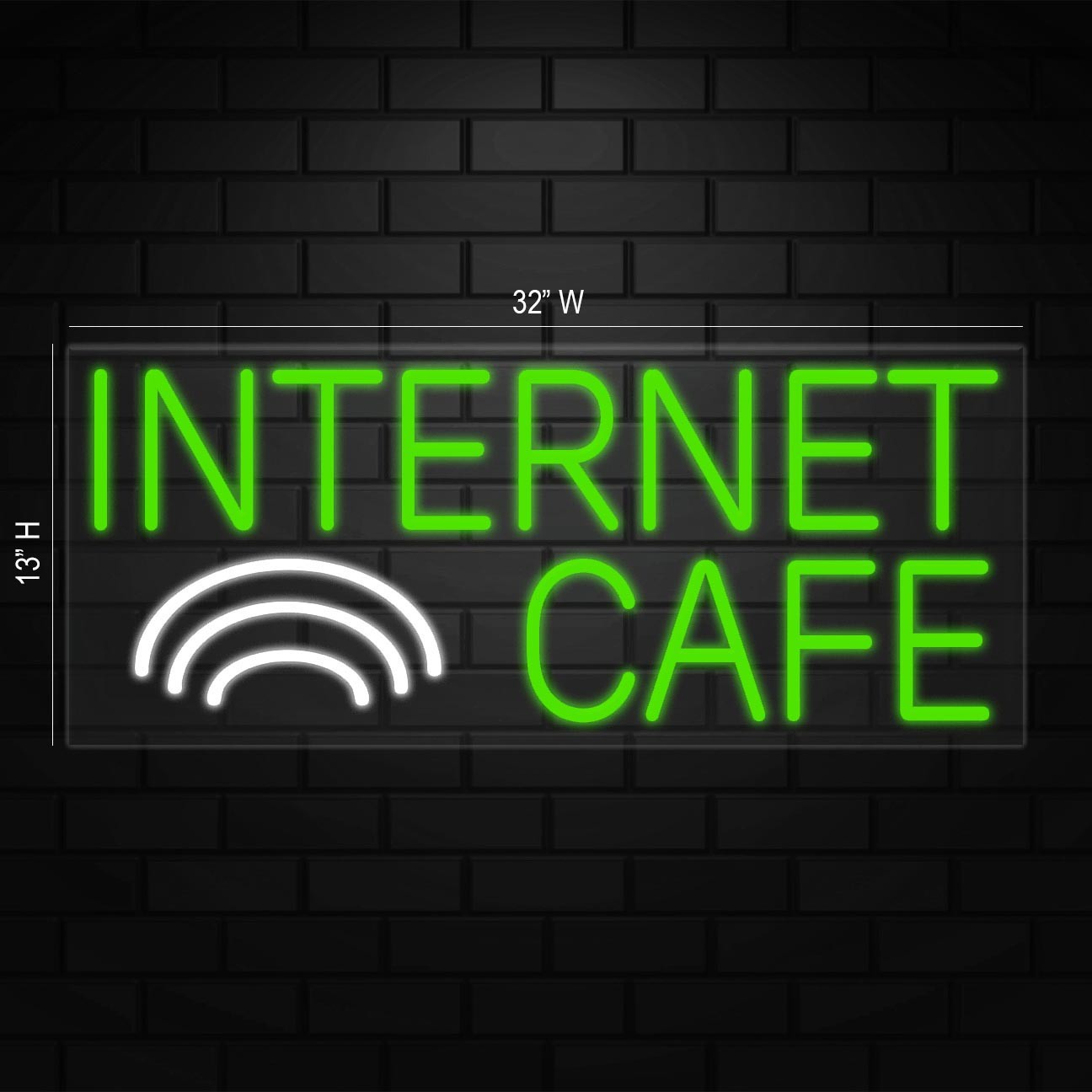 Internet Café Sign for Business Displays | LED Flex Neon | 32&Prime;W x 13&Prime;H x 1&Prime;D
