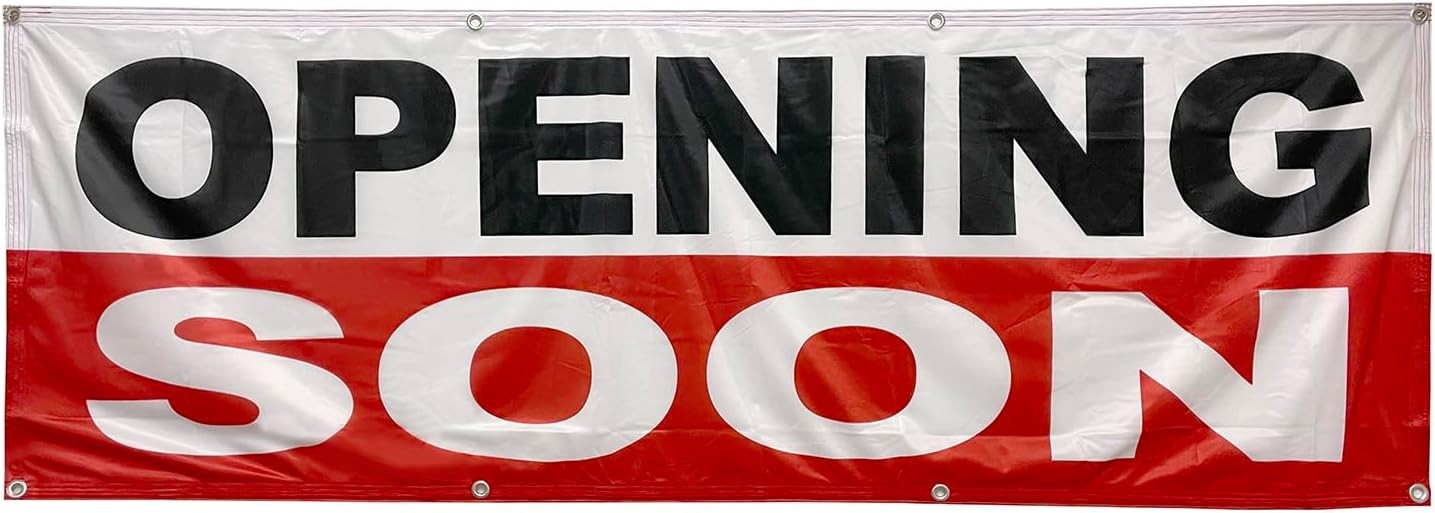 2×6 Ft OPENING SOON Banner Sign Polyester Fabric wrb