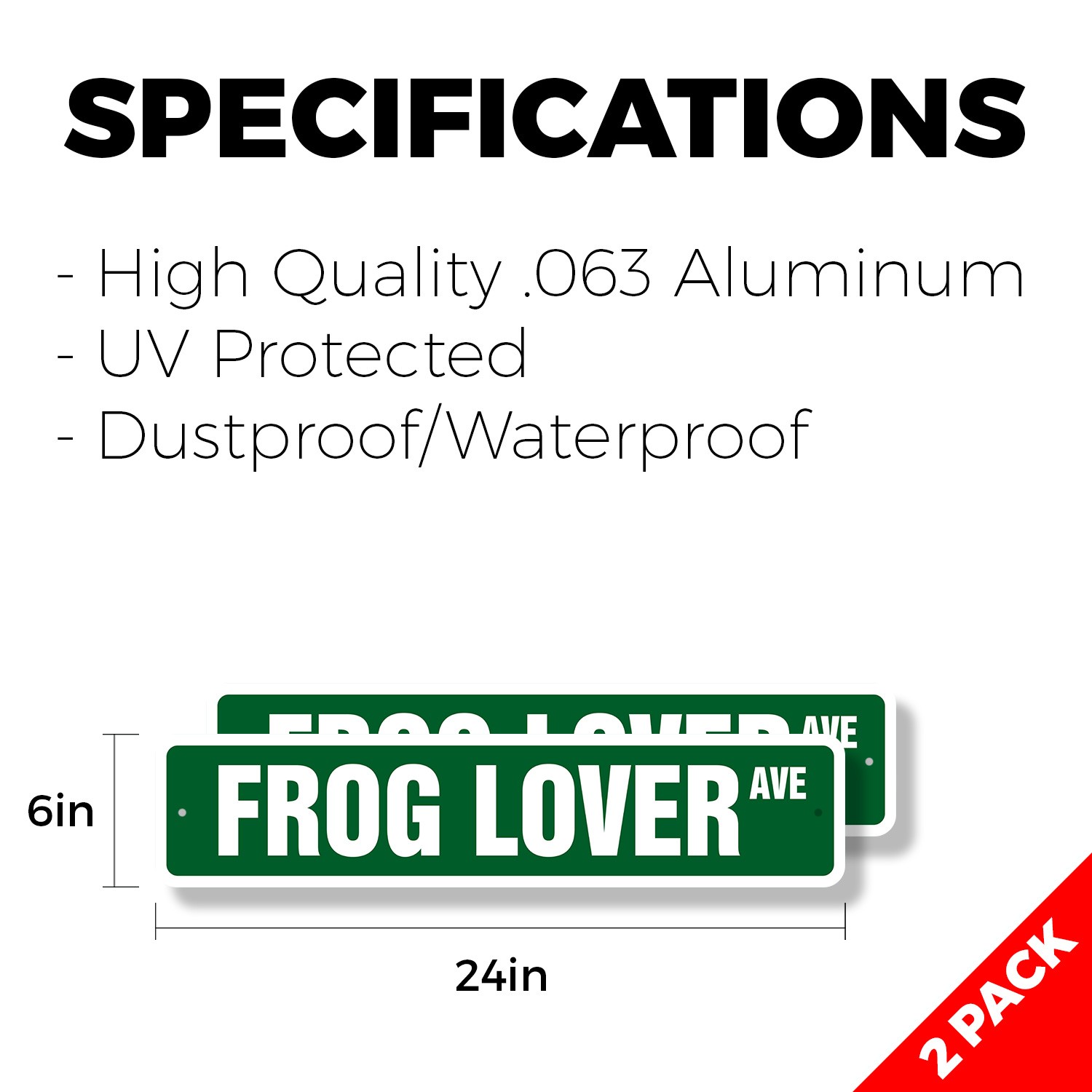 FROG LOVER Street Sign (2 Pack) green amphibian collectible toad collector