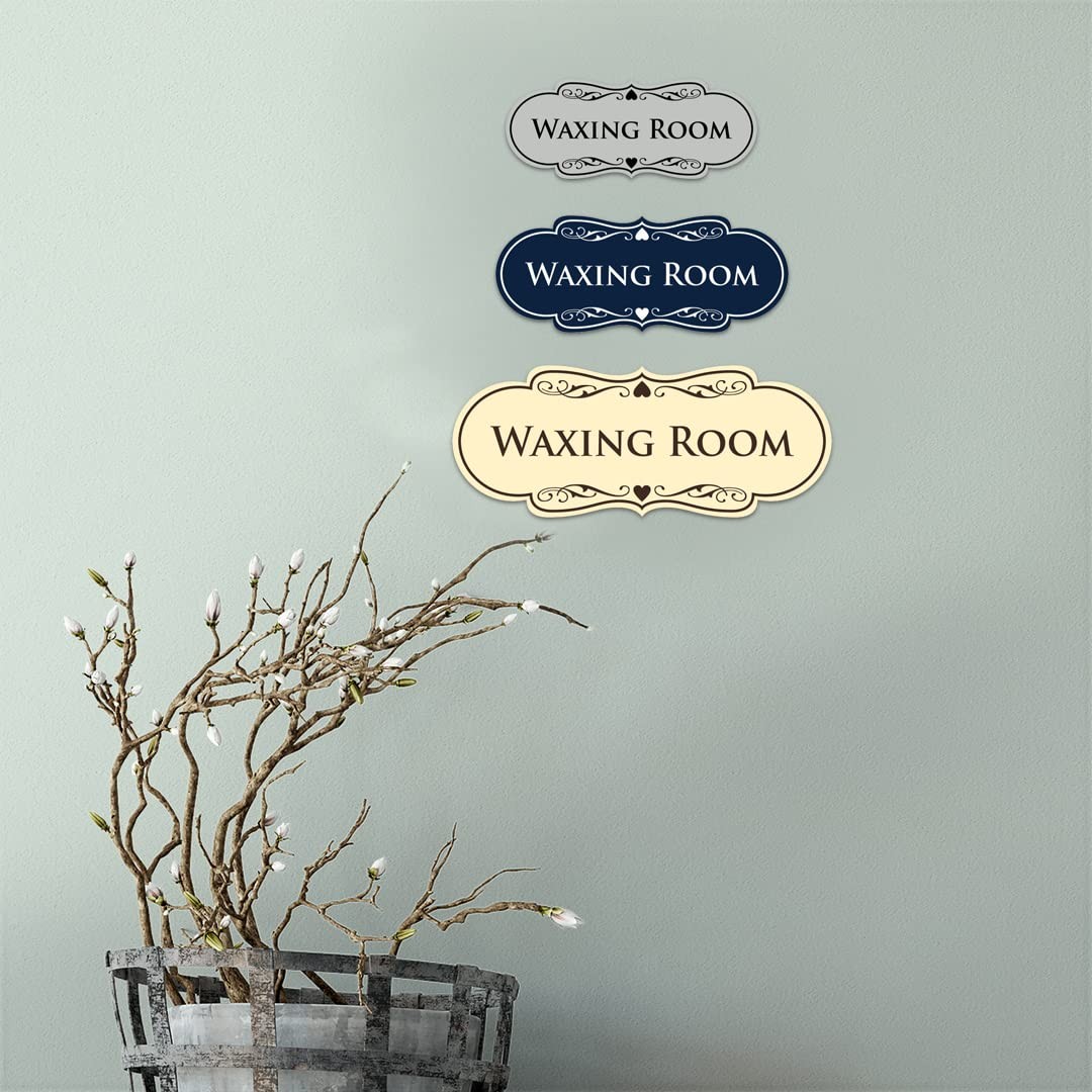 Designer Waxing Room Sign Black Gold Small 1 Pack Wall Decor Safety Sign