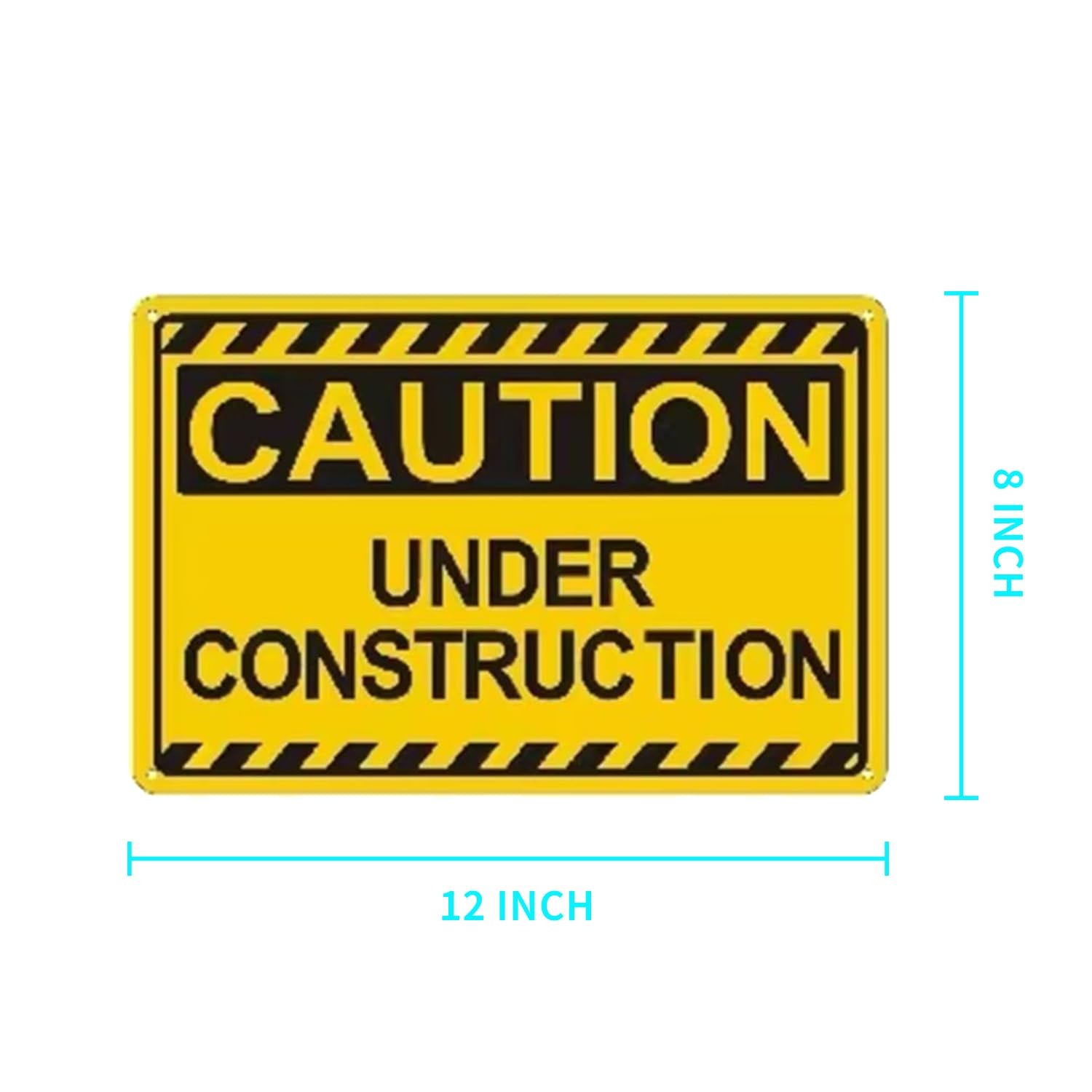 Under Construction Sign 12×8 Inch Caution Area Warning Metal Plates 2 PCS
