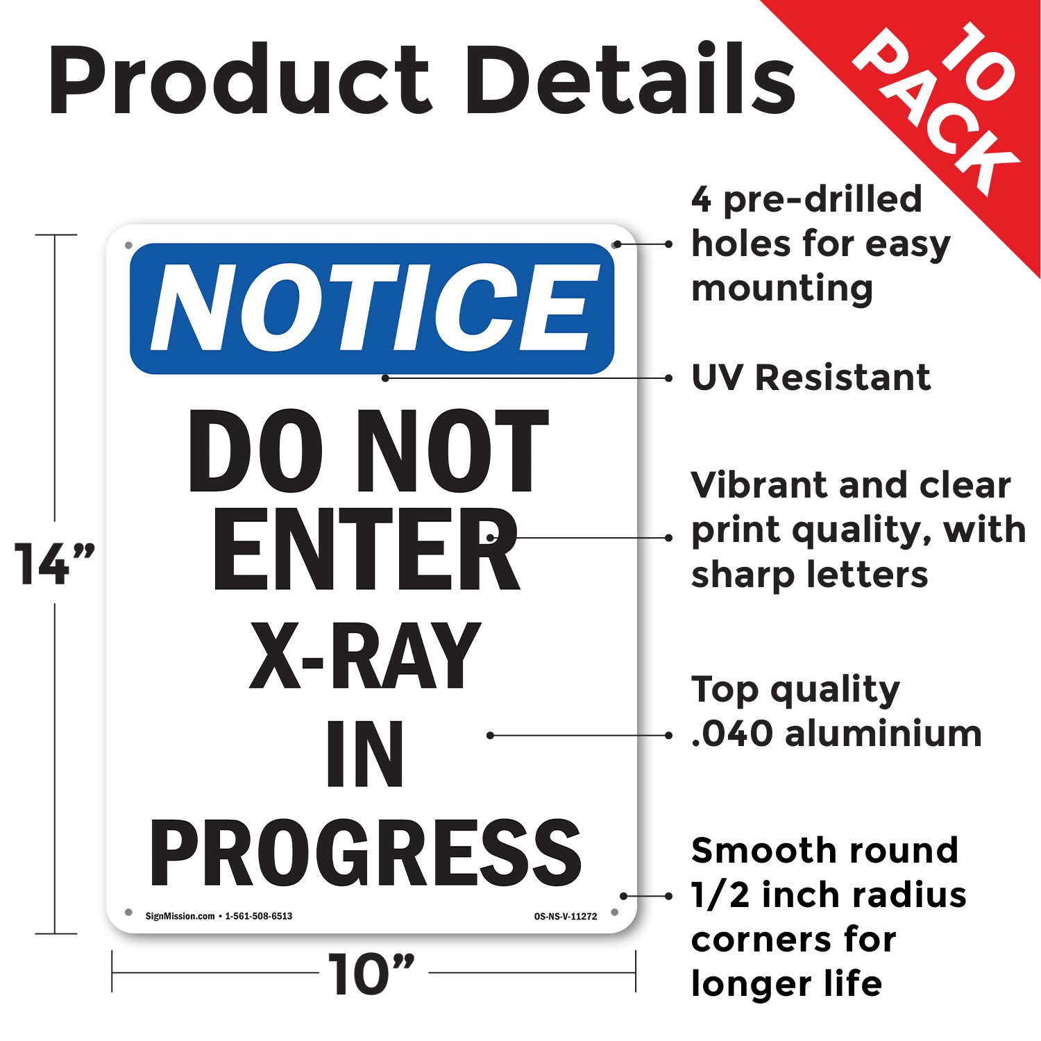 Do Not Enter X OSHA Notice Sign Metal, Plastic, Or Decal – 5 or 10 Pack