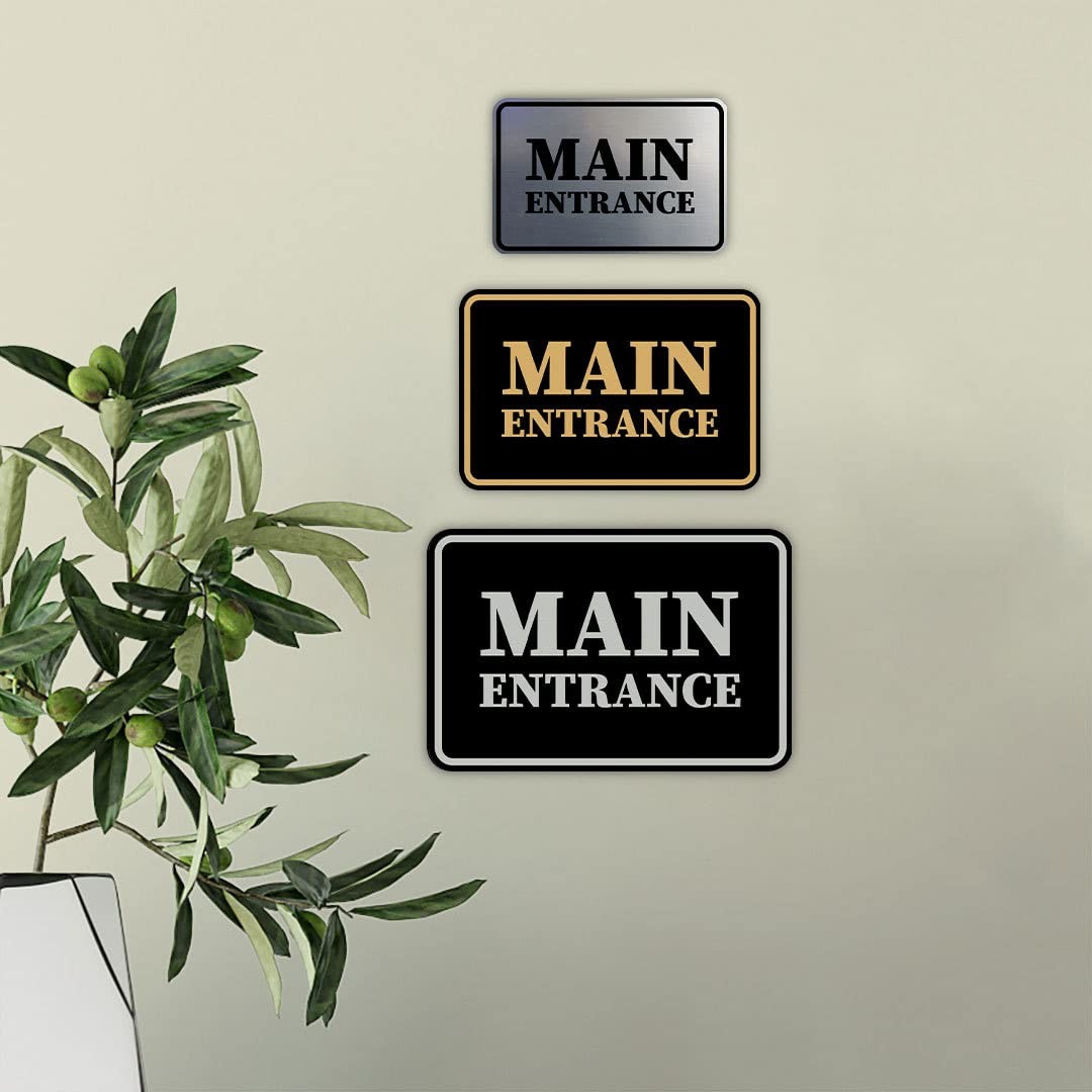 Medium Blue Classic Framed Main Entrance Sign Business Office Building Wall