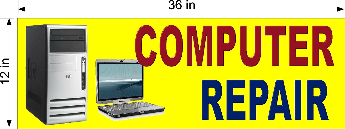NEW! PERFORATED WINDOW VINYL DECAL 12&Prime; X 36&Prime; COMPUTER REPAIRS