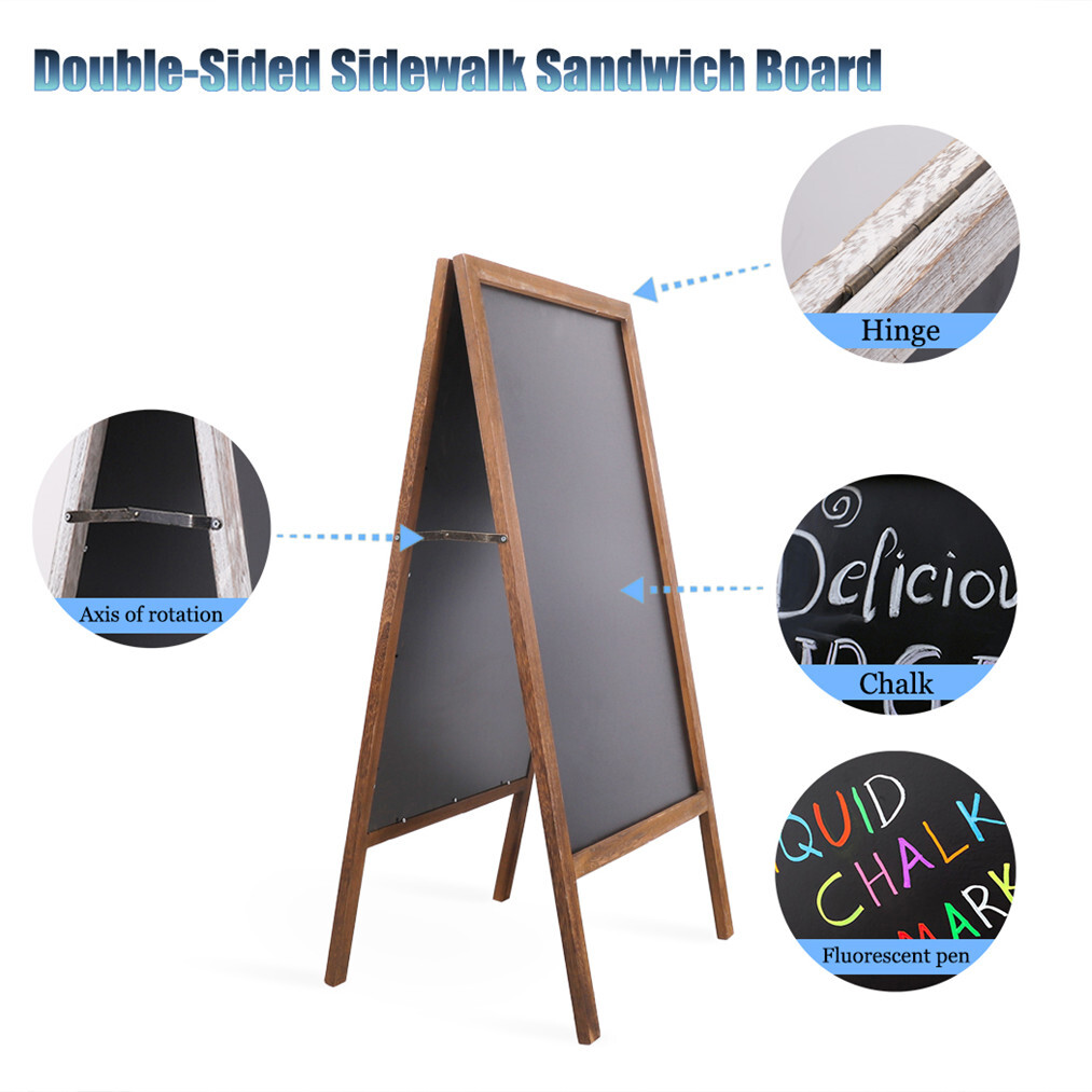 Magnetic A-Frame Chalkboard Message Sign Board Extra Large 44&Prime;x22&Prime; Free Standing