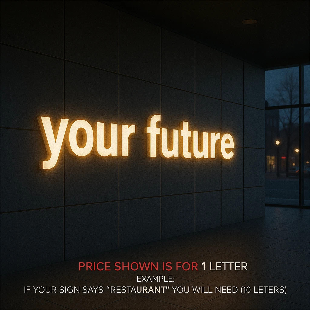 𝑵𝓙̶ Your Future Custom 3D Channel Letters Illuminated & Non-Illuminated