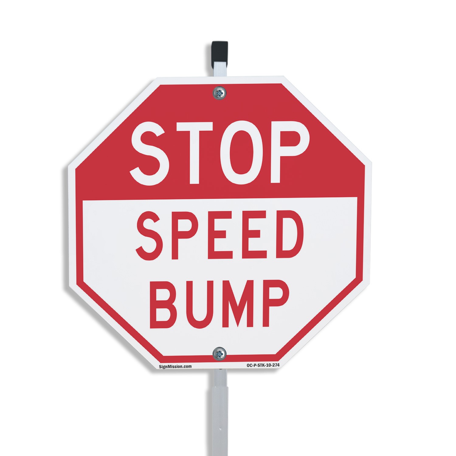 Stop Speed Bump Octagon Sign With Stake Weather Resistant UV Protected