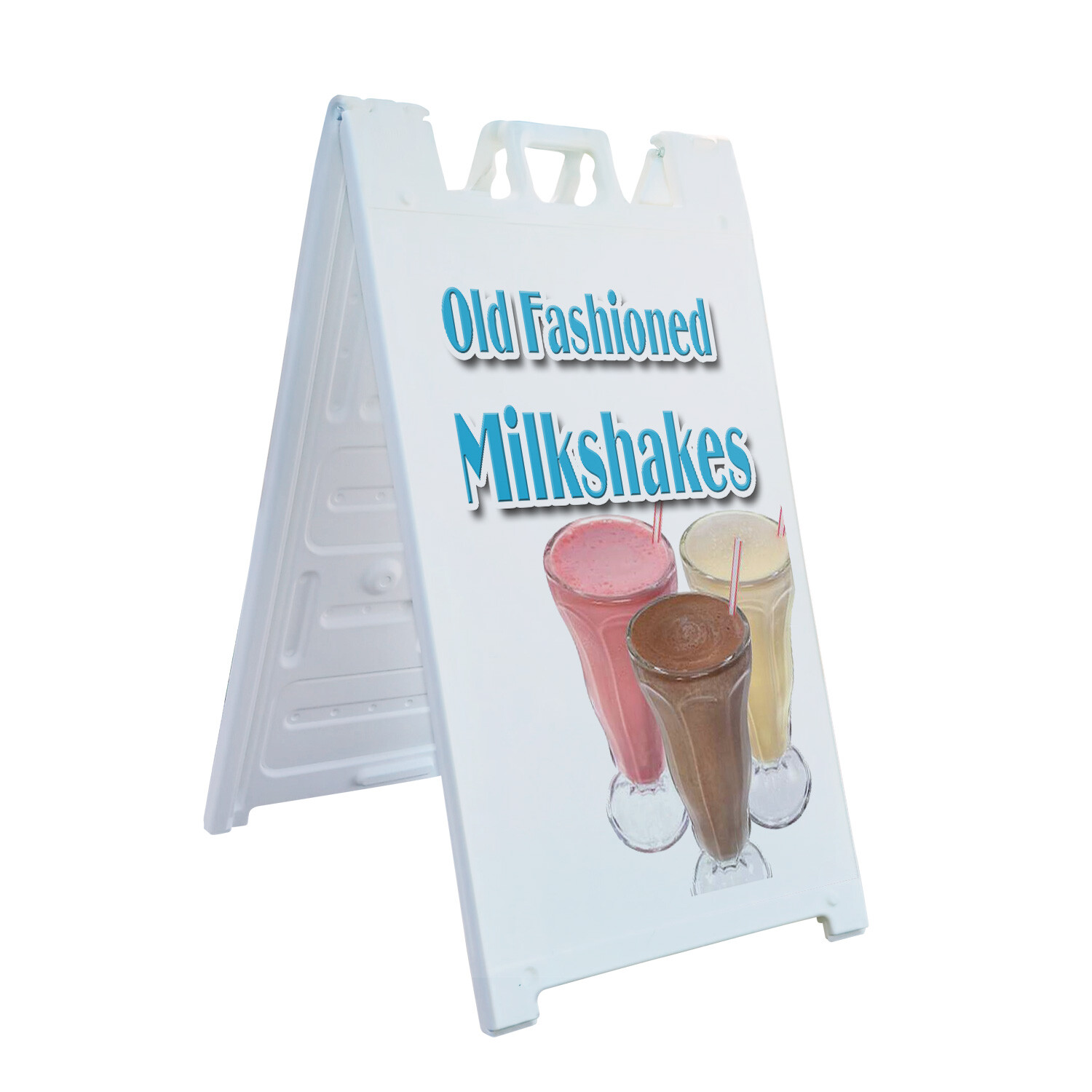 A-frame Sidewalk Old Fashioned Milkshakes 24&Prime; x 36&Prime; Double Sided A-Frame Sidewal