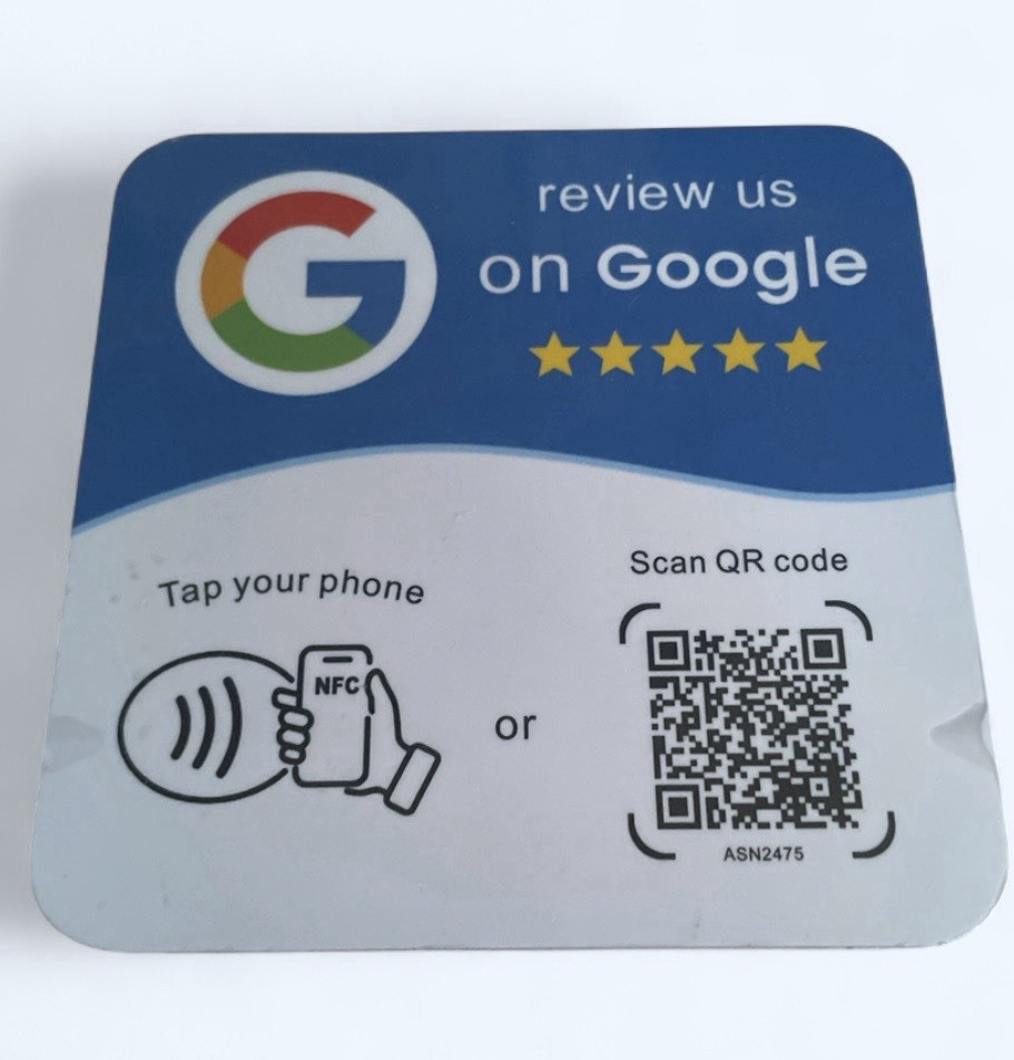 Custom Google Review Tap Card NFC QR Code Tap To Review Small Business Sign SEO