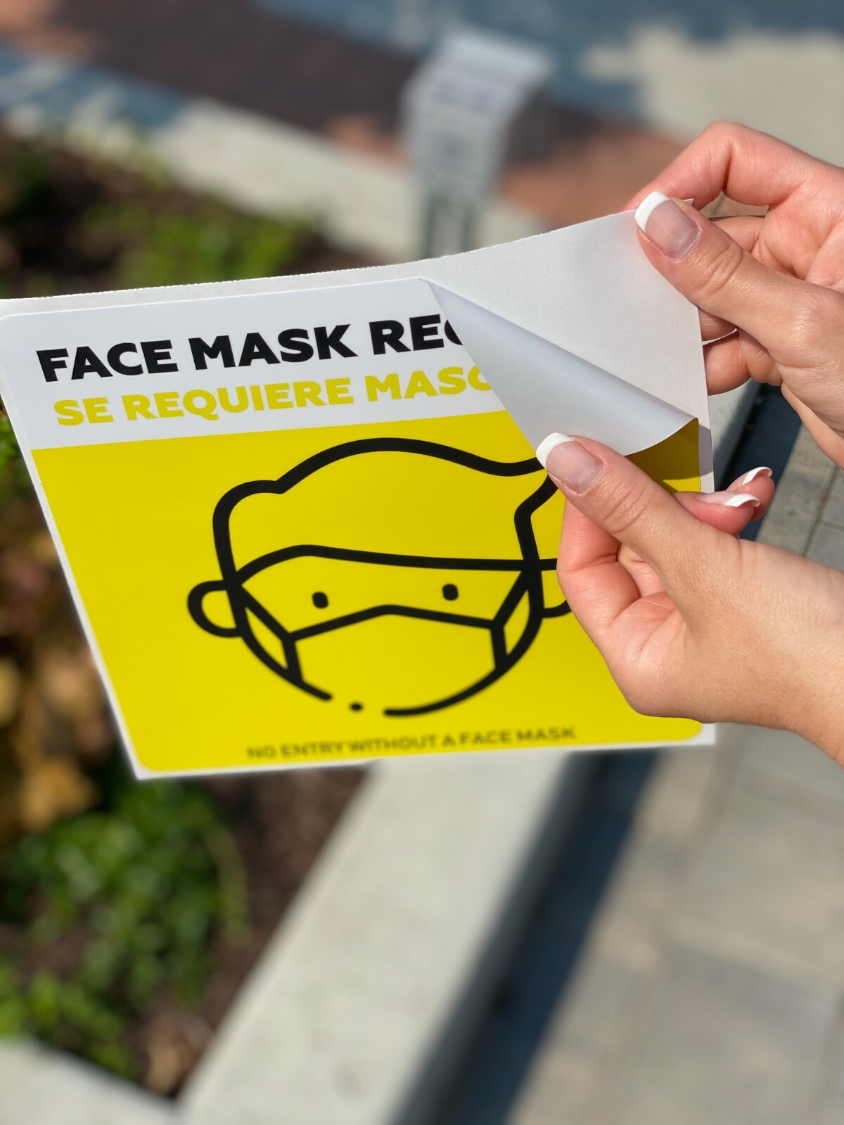 Social Distancing Floor Sign Carpet 5 Pack Plus Face Mask Window Sticker