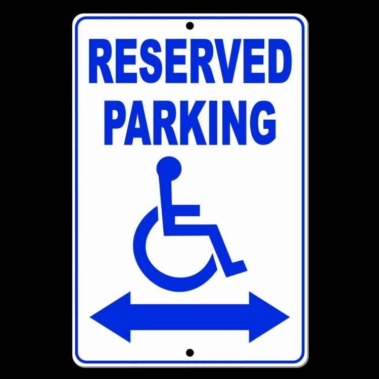 Reserved Handicap Parking Sign Double Arrow disabled area access warning SH004