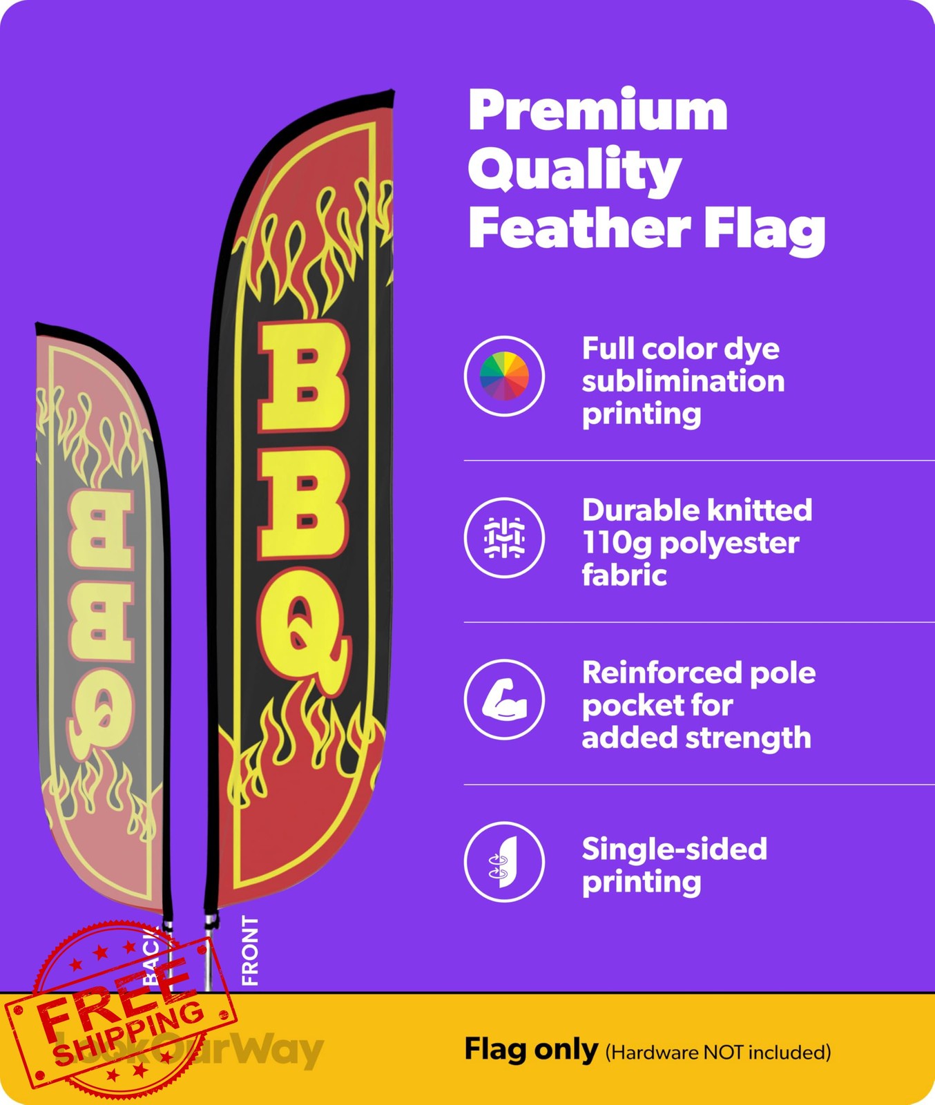 LookOurWay feather flag BBQ