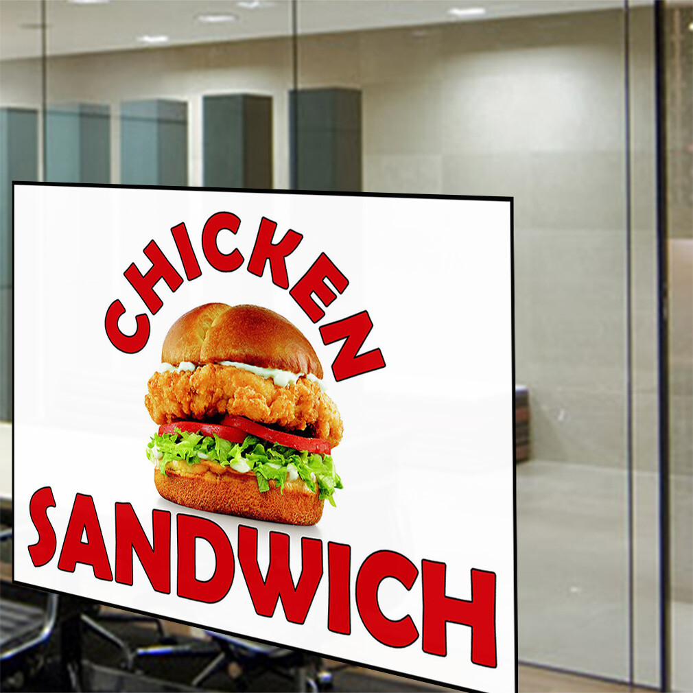 Decal Stickers Chicken Sandwich Restaurant Food Bar Vinyl Store Sign Label