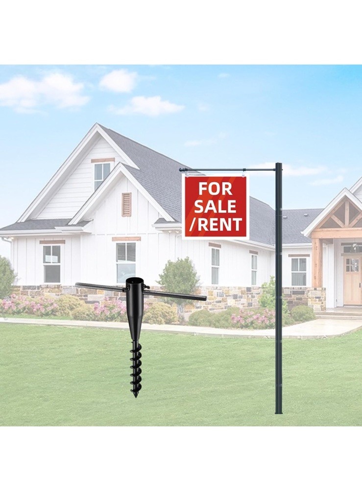 🔥1x Estate Sign Posts, 7FT Tall Metal For Real Estate for Estate Yard Sale Sign