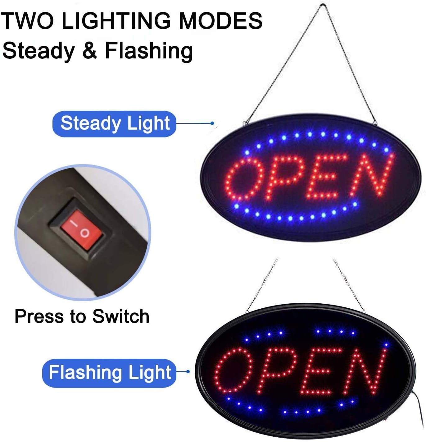 LED Open Signs for Business, Ultra Bright High Visibility Advertisement Board…