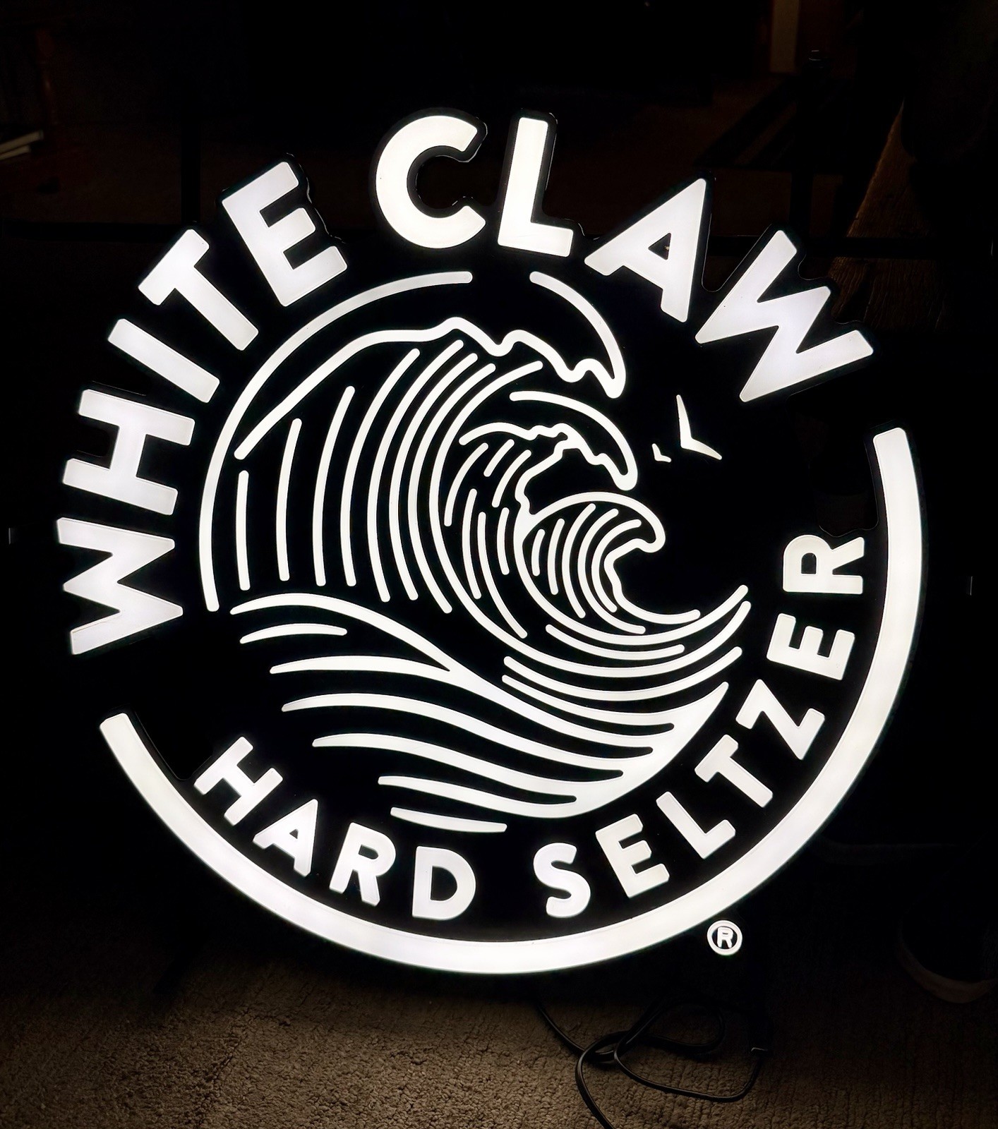 White Claw LED Faux Neon Illuminated Sign 24&Prime; Black DC24V LED 3000mA