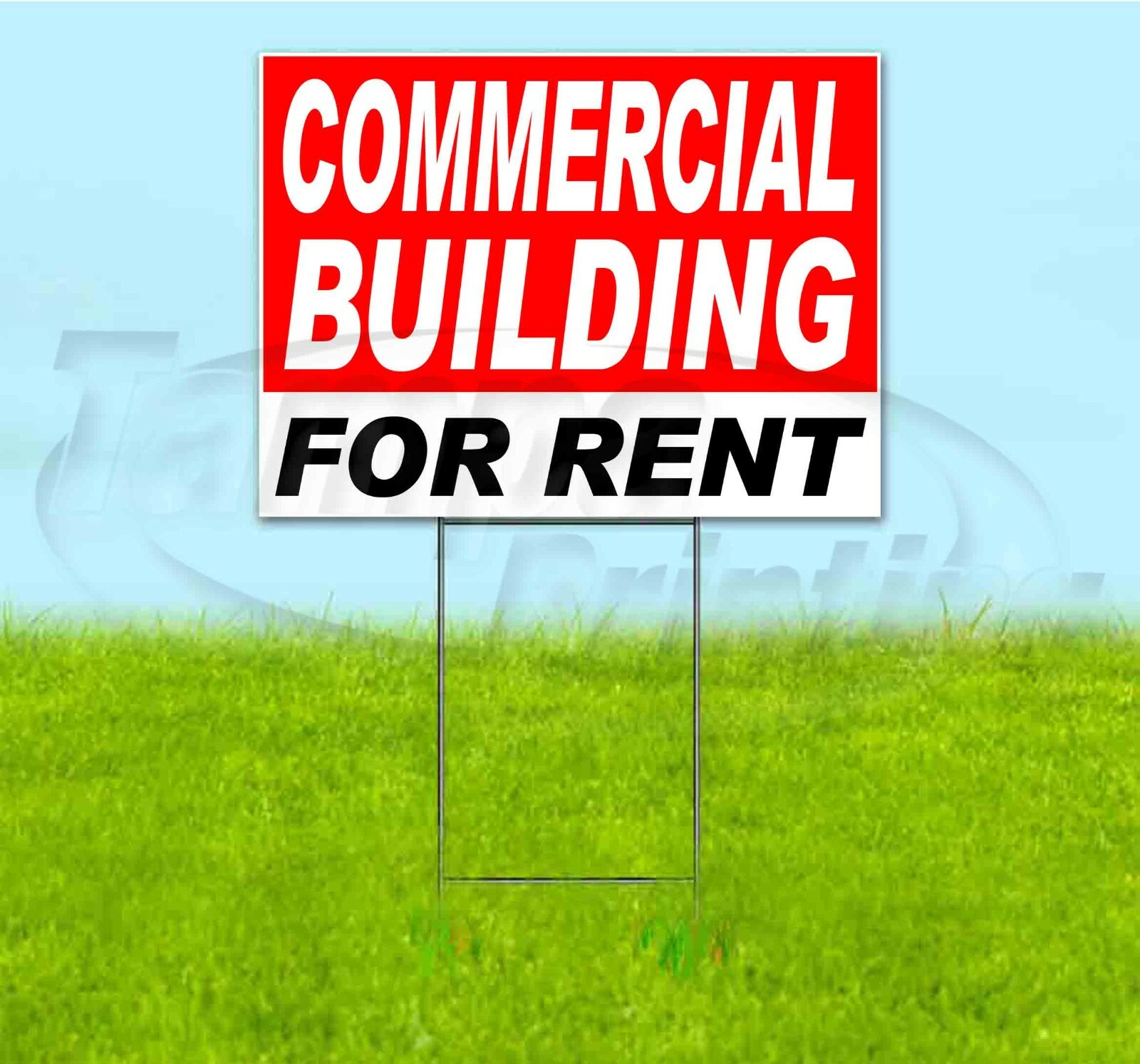 COMMERCIAL BUILDING FOR RENT 18×24 Yard Sign WITH STAKE Corrugated Bandit SALE