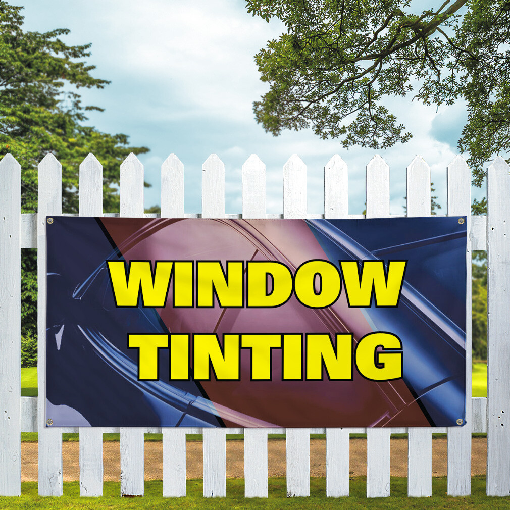 Vinyl Banner Sign Window Tinting #1 Style J Outdoor Marketing Advertising blue