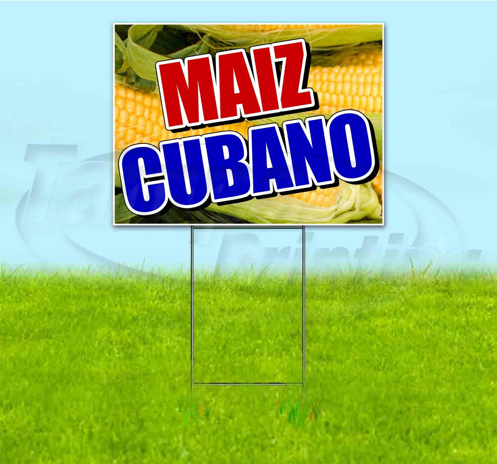 MAIZ CUBANO 18×24 Yard Sign WITH STAKE Corrugated Bandit USA BUSINESS FOOD