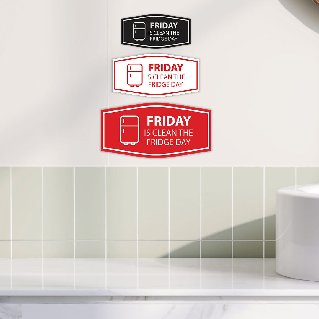 Signs ByLITA Fancy Friday Is Clean The Fridge Day Wall or Door Sign