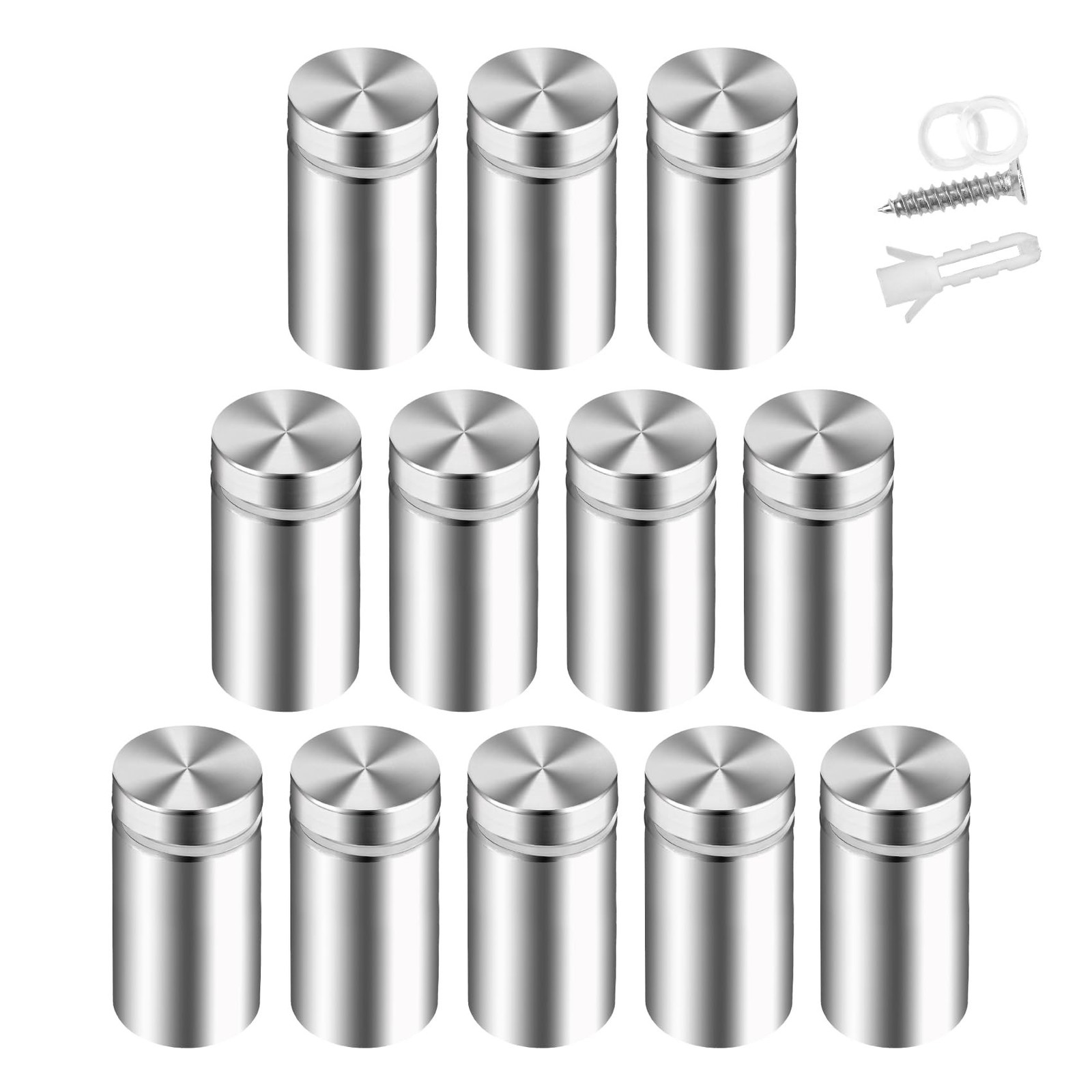 Standoff Screws & Mounts for Acrylic Signs – Metal Standoffs (0.5×1 in)