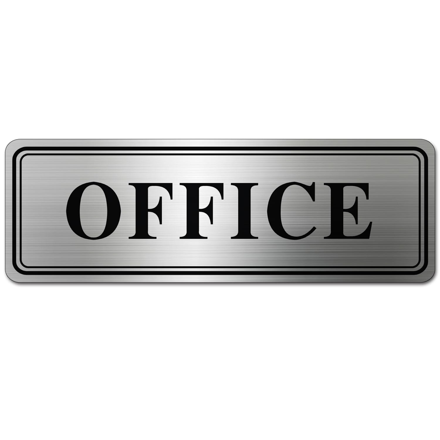 1 PCS 9×3 Inch Metal Stainless Steel Office Sign Doors Self Adhesive Plaque